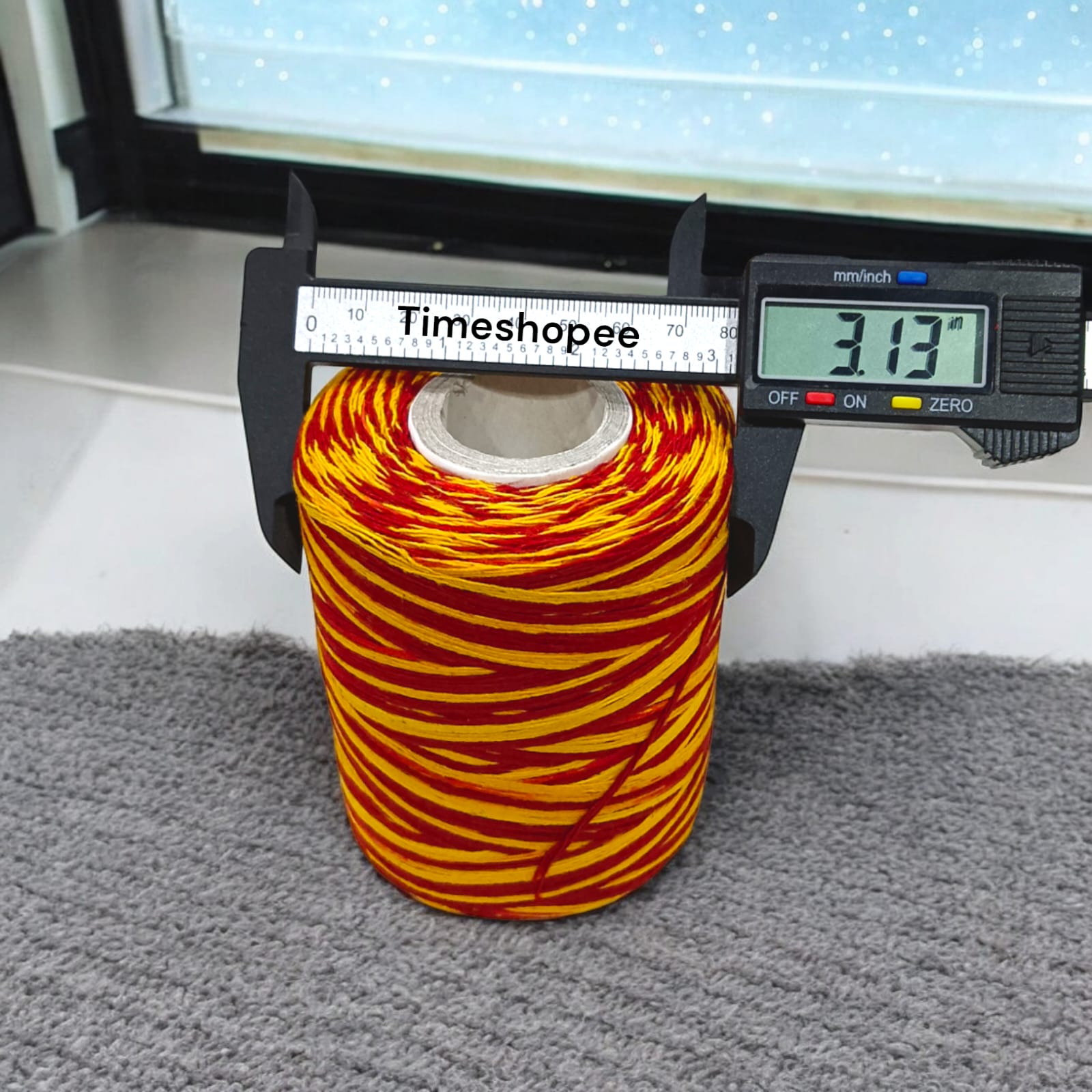 Extra large red sacred kalawa moli used for religious rituals and protection.