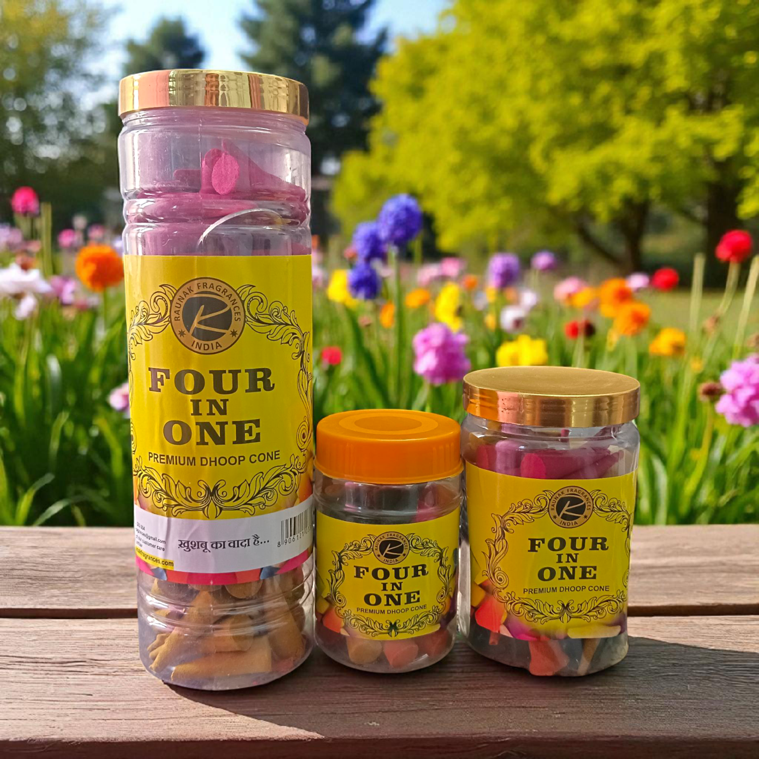 Four in One Premium Dhoop Cones - Natural Fragrance for Pooja, Meditation, and Home Purification