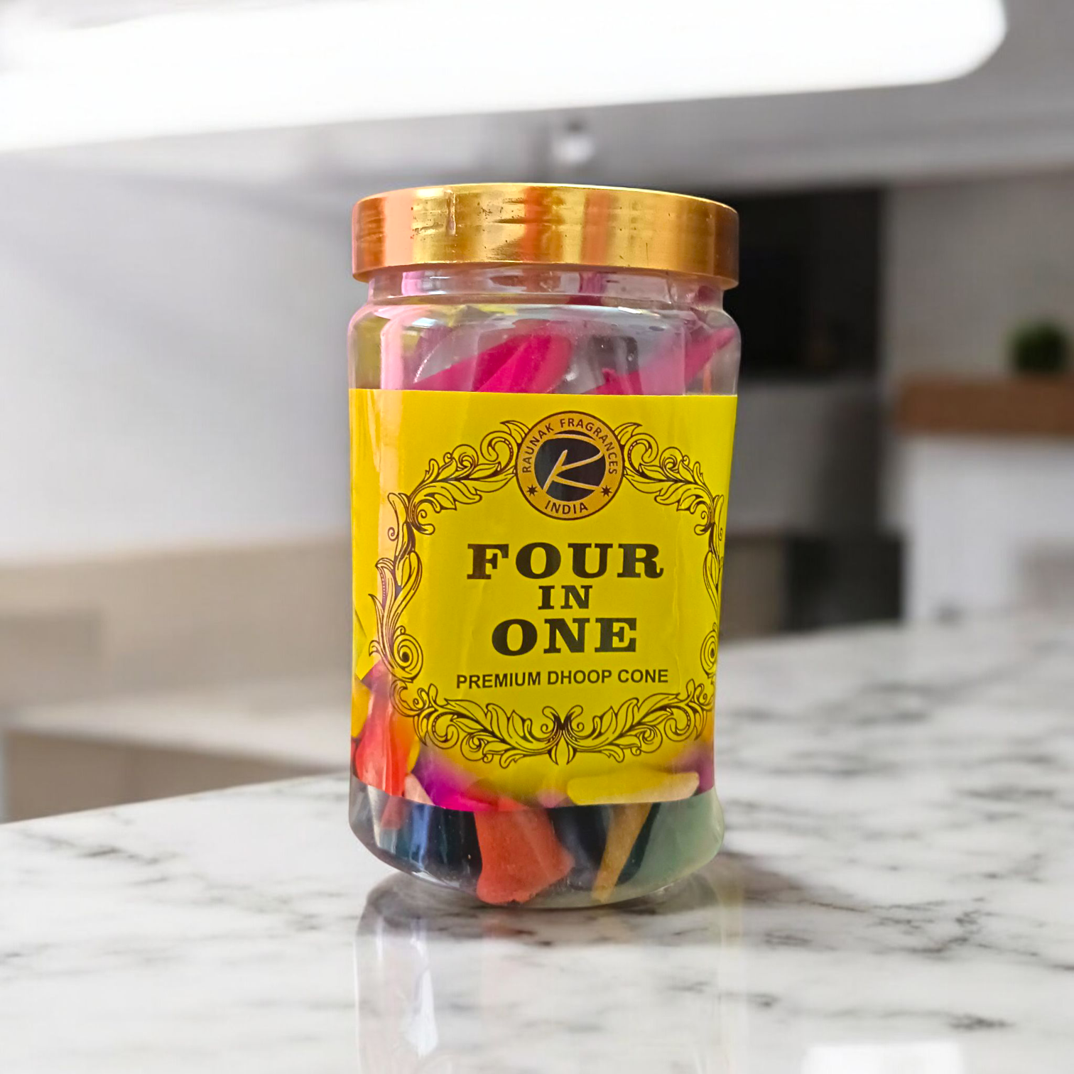 Four in One Premium Dhoop Cones - Natural Fragrance for Pooja, Meditation, and Home Purification