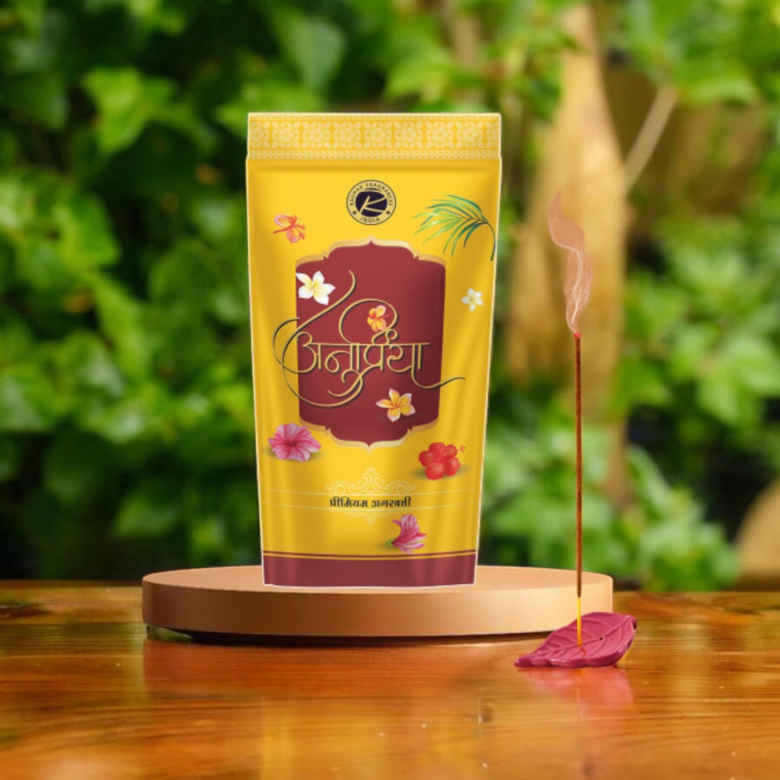 Fragrance Anupriya Incense Sticks in a 130-gram zipper pack, offering a long-lasting, natural aroma for meditation and home fragrance.