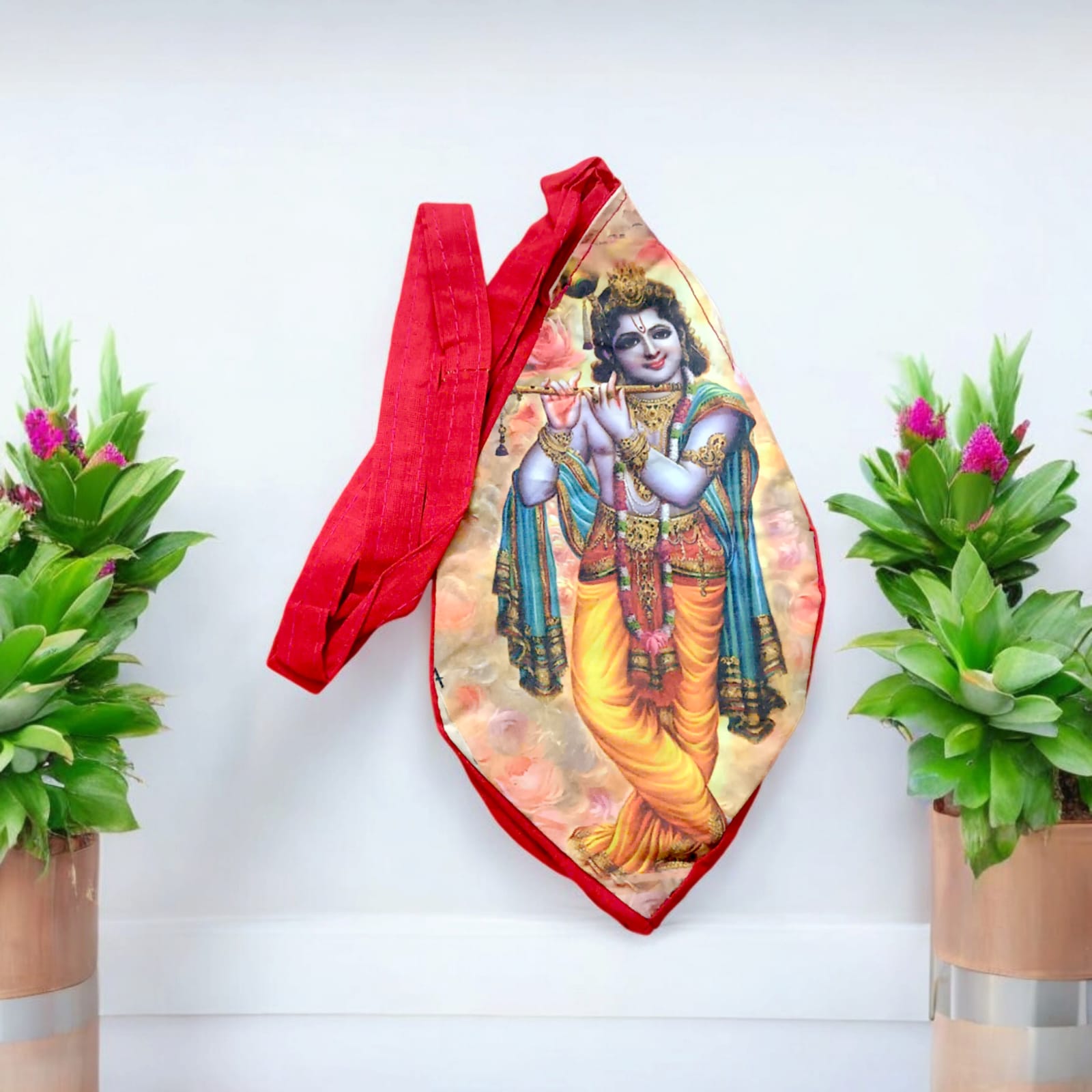 Gaumukhi Bag with Krishna Ji Photo Printed for Mantra Japa | Timeshopee