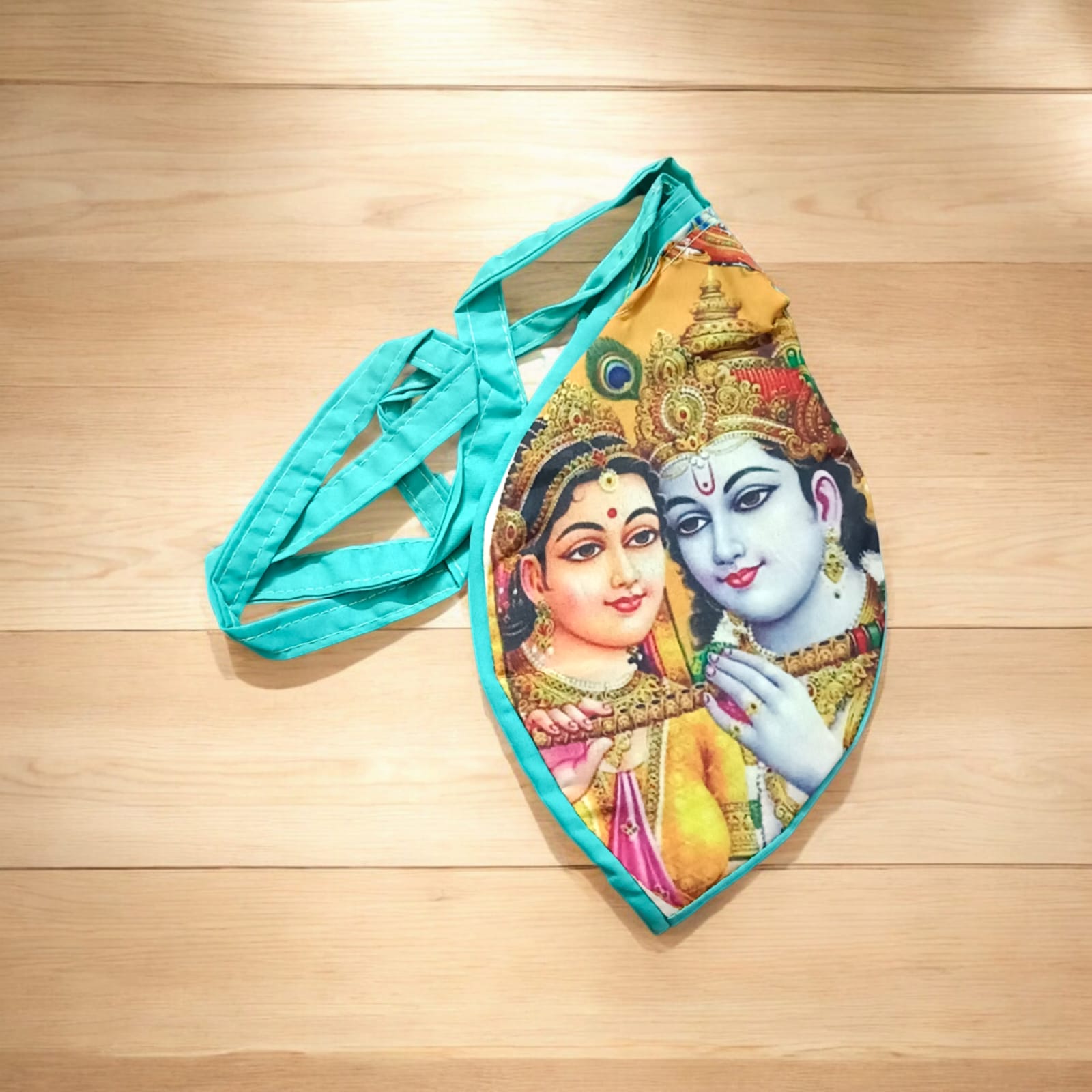 Gaumukhi Bag with Radha Krishna Print | Cotton | Timeshopee