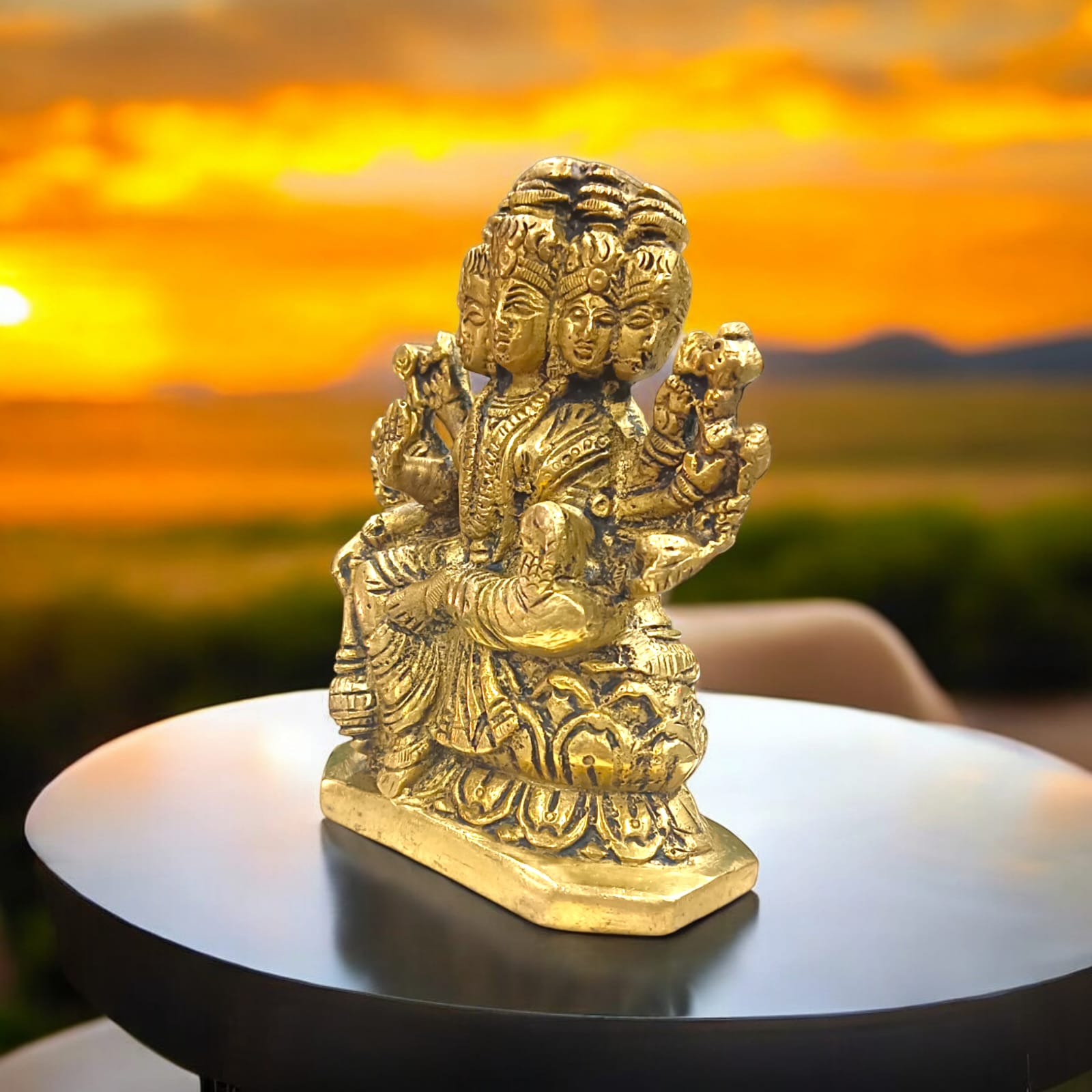 Gayatri Mata Brass Murti, 12 cm x 9 cm, 1115 grams, ideal for worship from Timeshopee