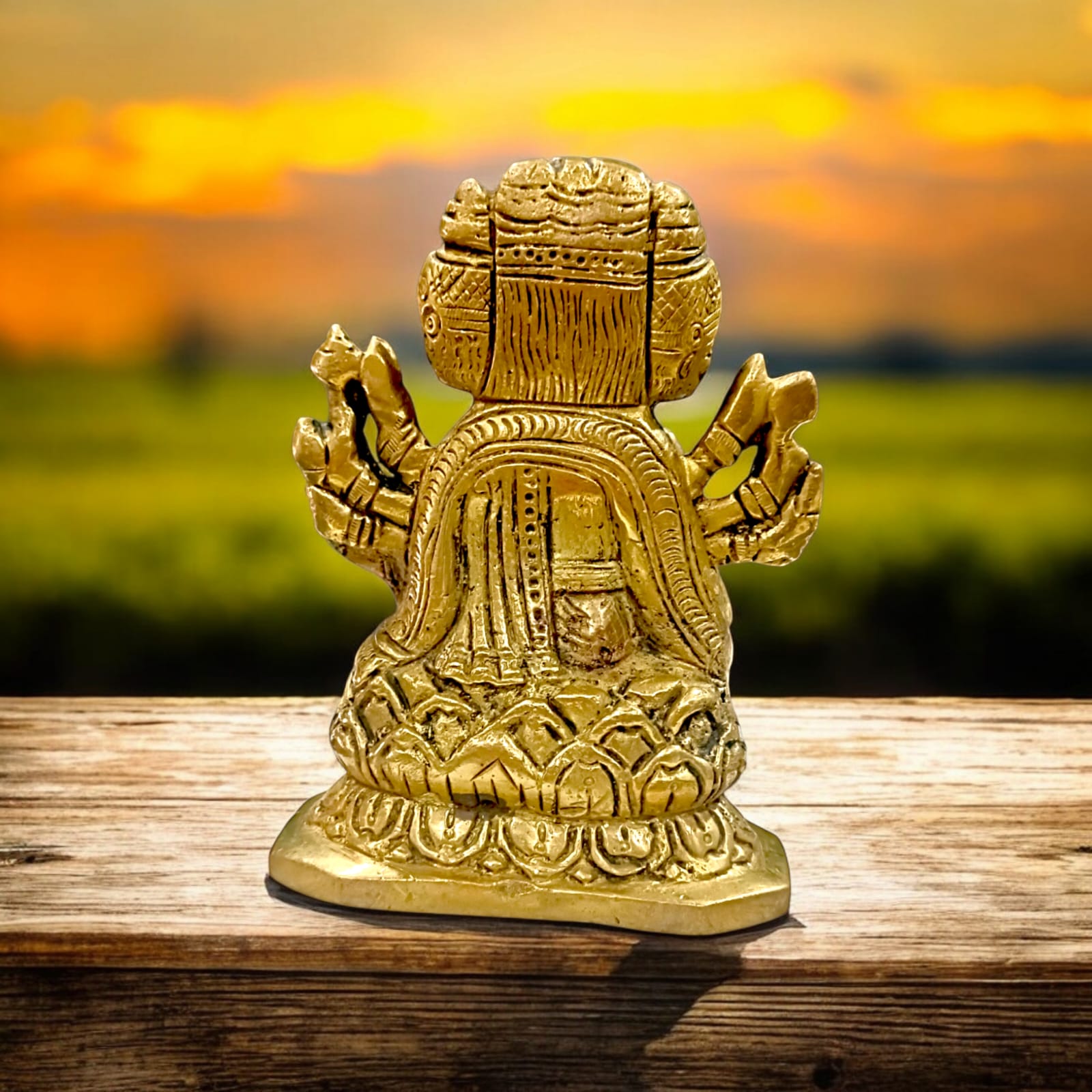 Gayatri Mata Brass Murti, 12 cm x 9 cm, 1115 grams, ideal for worship from Timeshopee