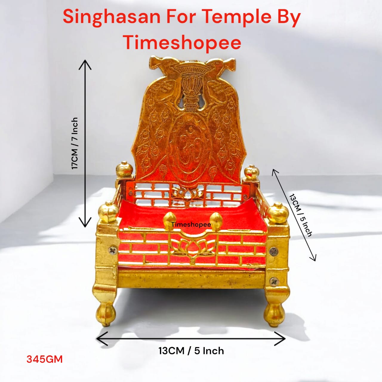 Golden Laddu Gopal Singhasan Luxury King Chair for Laddu Gopal