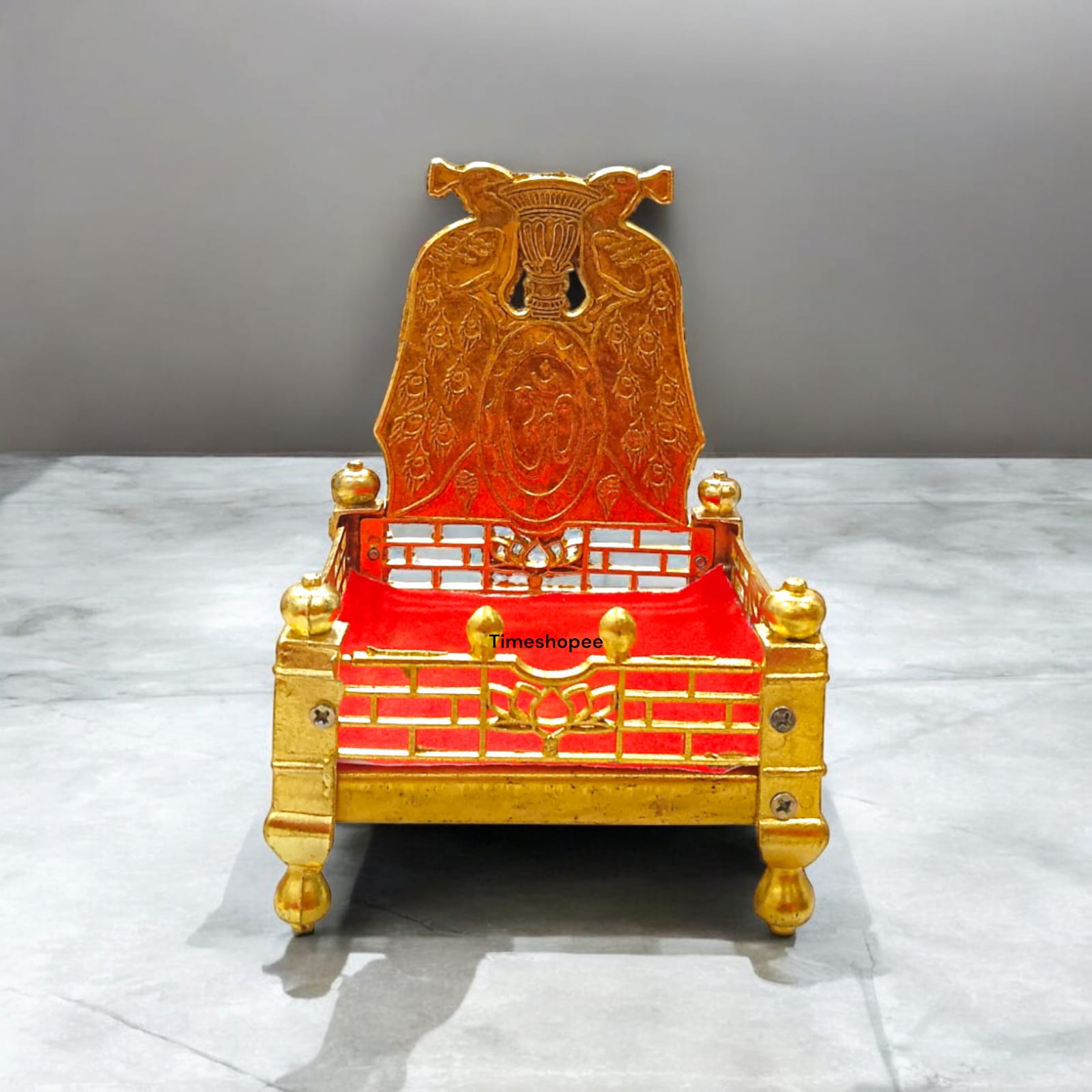 Golden Laddu Gopal Singhasan Luxury King Chair for Laddu Gopal