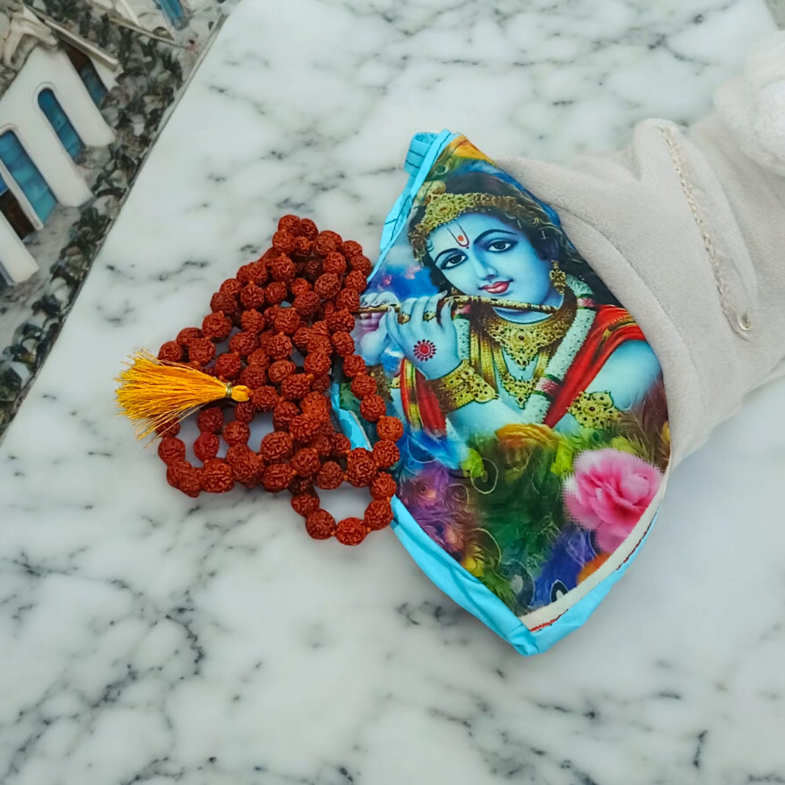 Gomukhi Bag with Krishna Ji Design for Japa Mala | Timeshopee