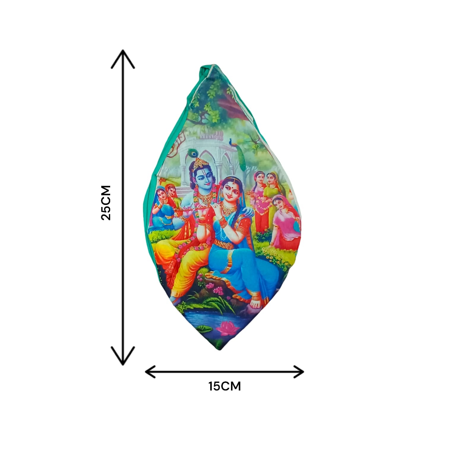 Gomukhi Bag with Radha Krishna Print | Cotton Bag | Timeshopee