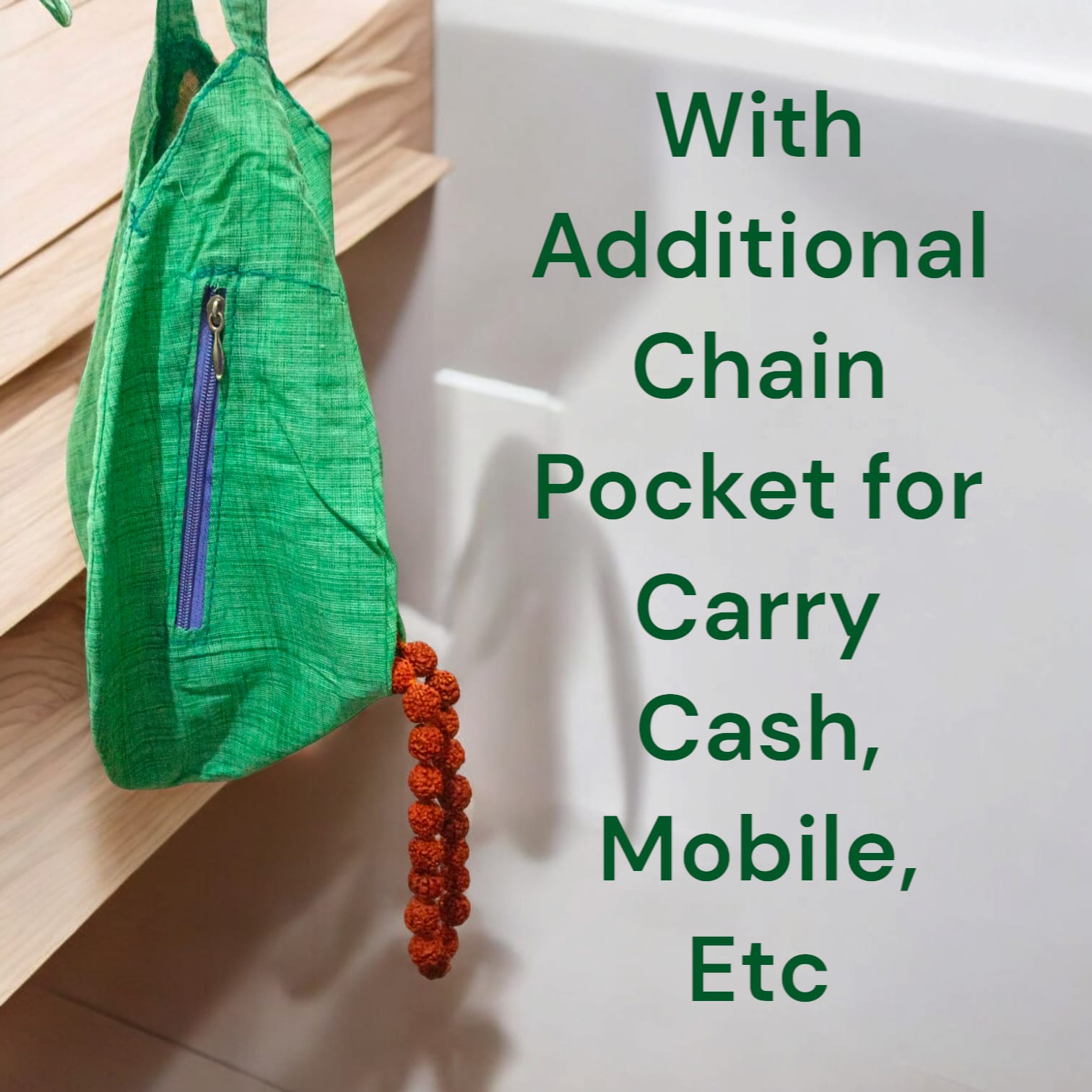 Gomukhi Bag with Radha Krishna Print | Cotton | Timeshopee