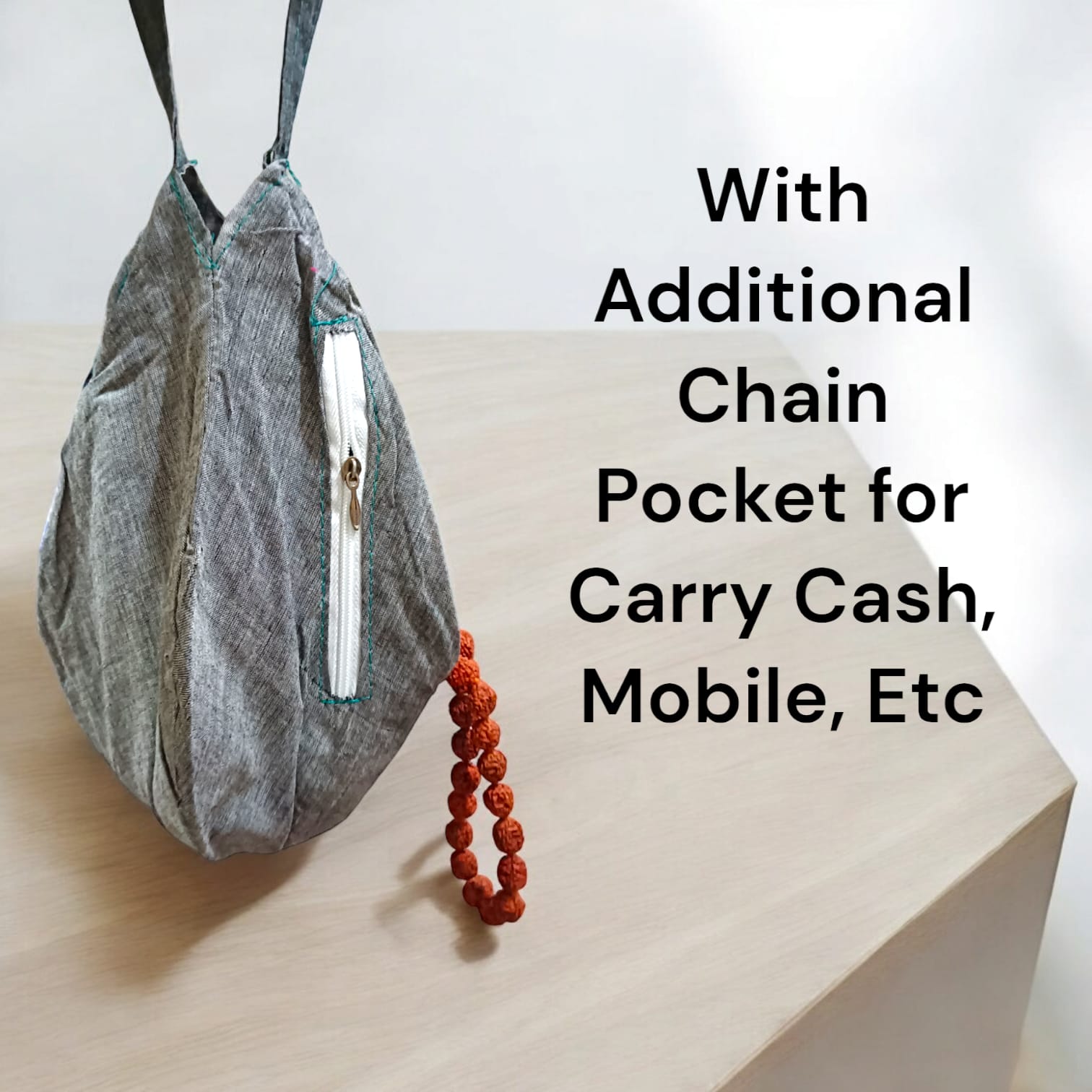 Goumukhi Bag for Mantra Jap with Radha Krishna Jugal Print | Cotton Material | Timeshopee