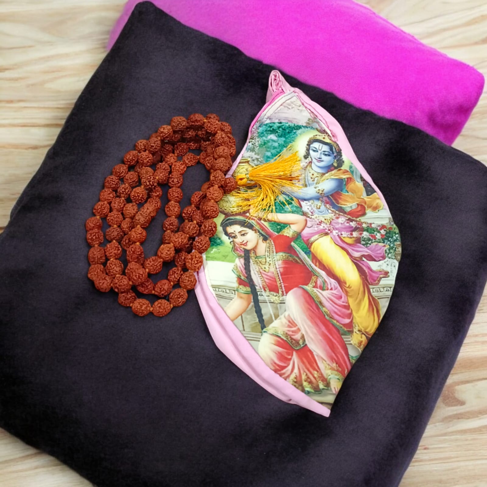 Goumukhi Bag with Radha Krishna Lovable Print | Cotton | Timeshopee