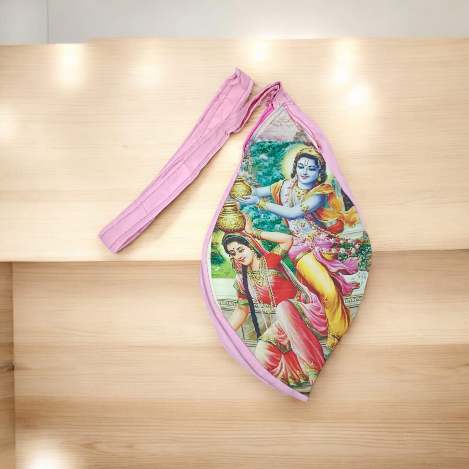 Goumukhi Bag with Radha Krishna Lovable Print | Cotton | Timeshopee