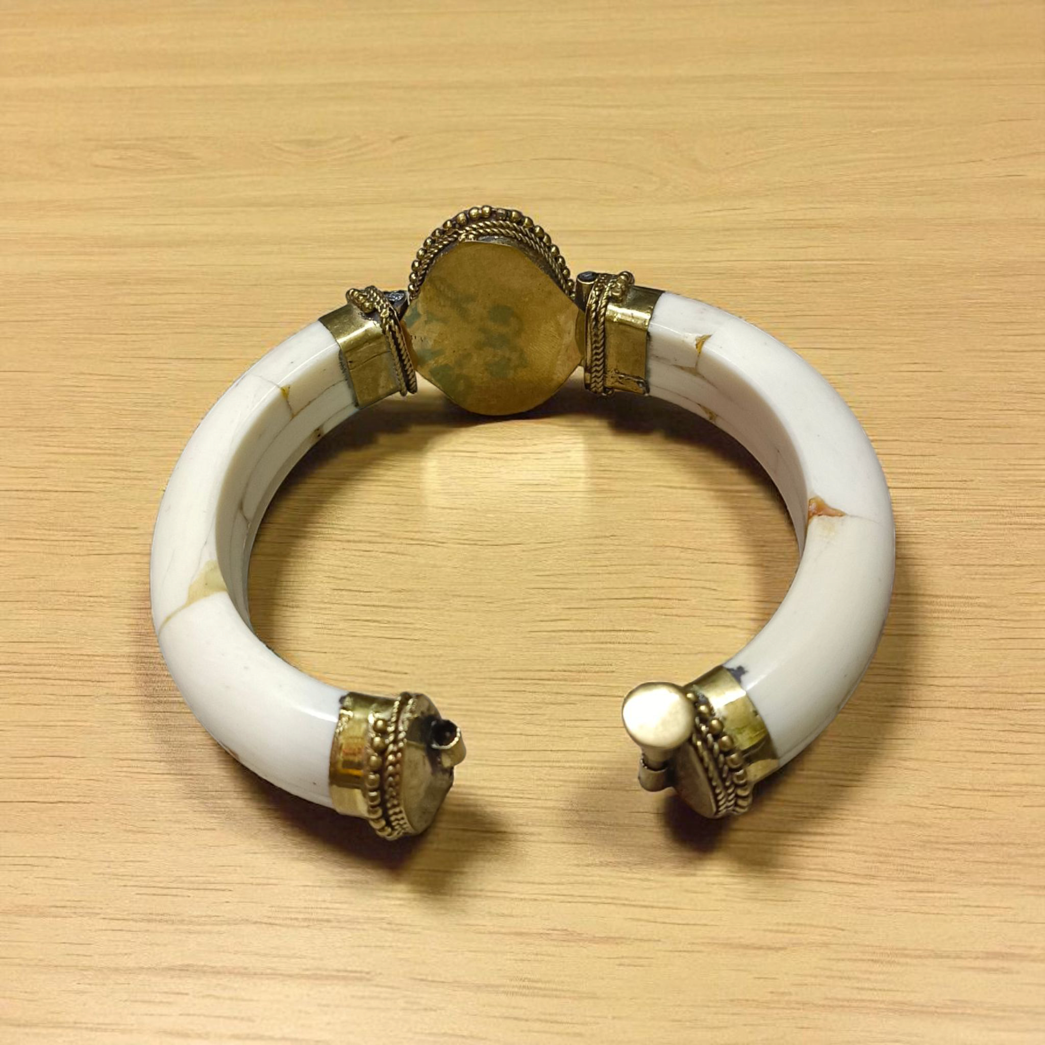 Green Agate Bracelet with antique finish, handcrafted and lab-certified, shown on a soft background with natural lighting