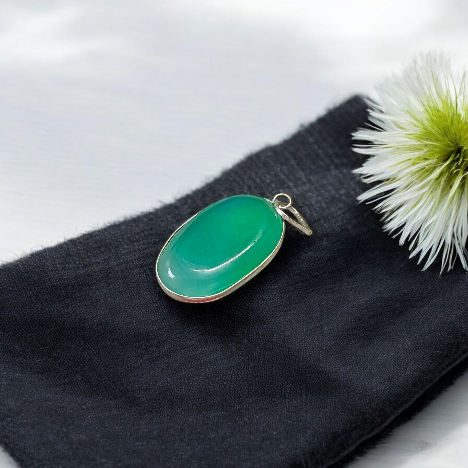 Green Agate Pendant with Thread Hara Hakik Locket Lab Certified | Timeshopee