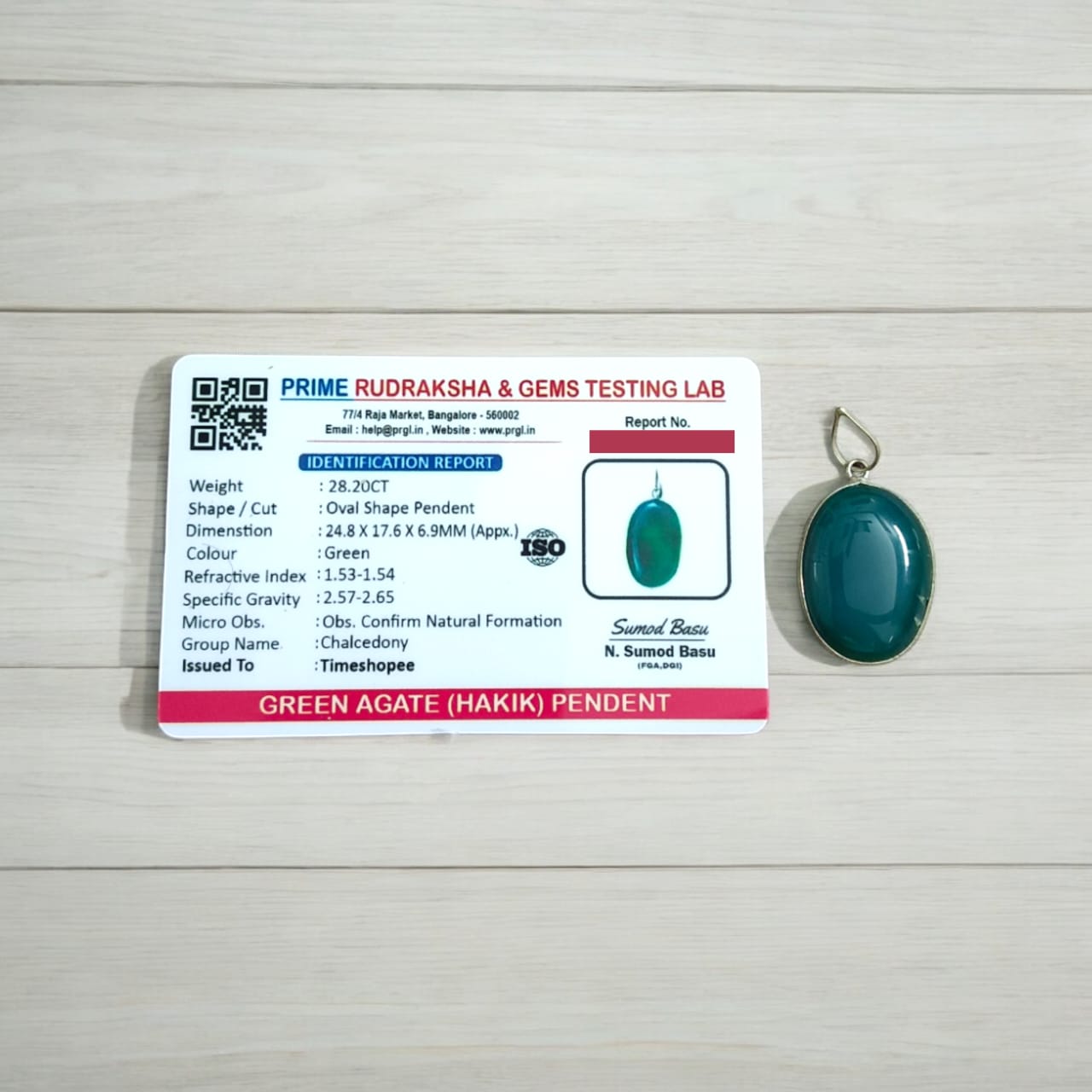 Green Agate Pendant with Thread Hara Hakik Locket Lab Certified | Timeshopee