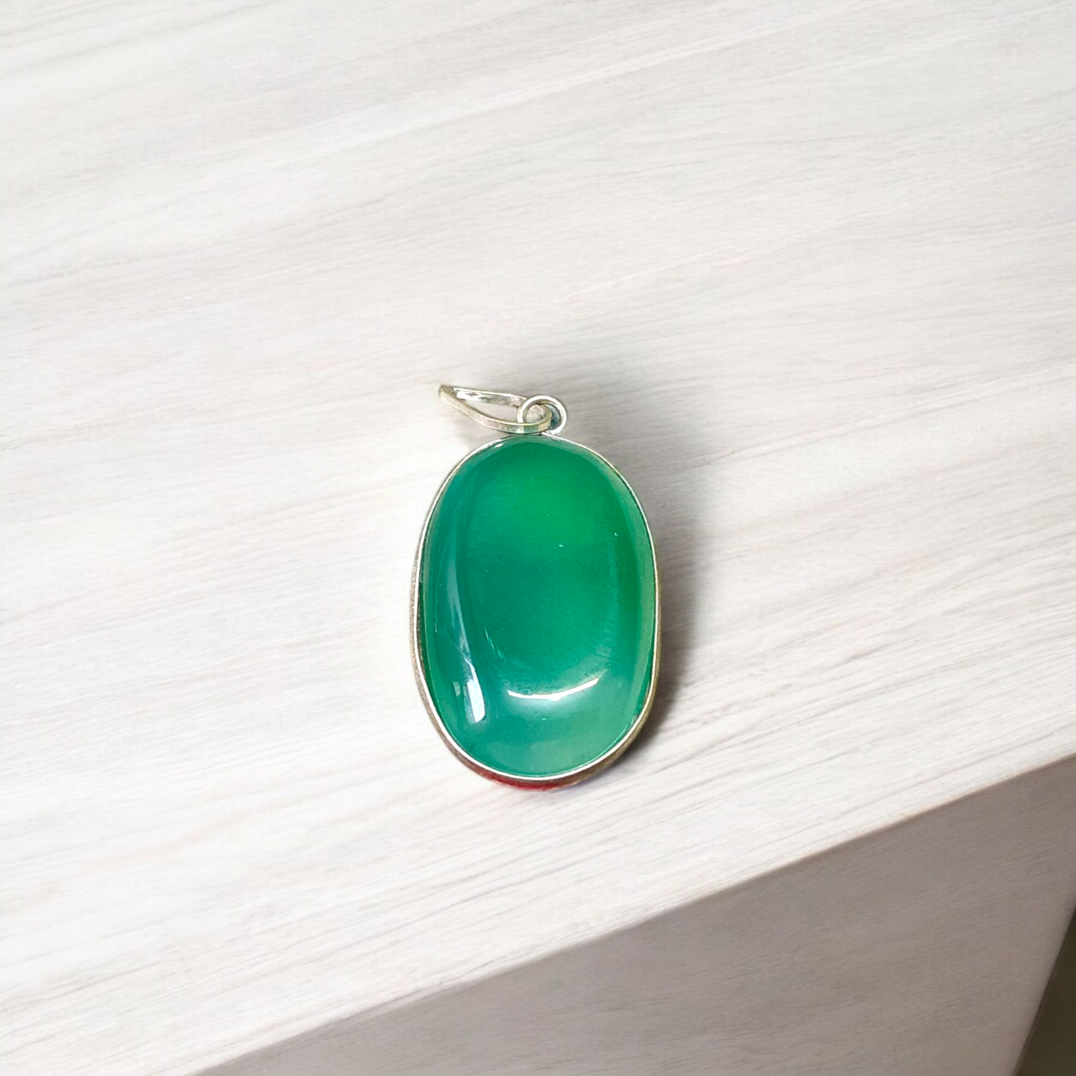 Green Agate Pendant with Thread Hara Hakik Locket Lab Certified | Timeshopee