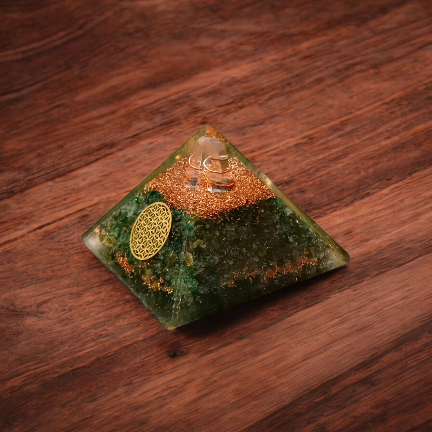 Green Aventurine Crystal Healing Orgone Pyramid By Timeshopee