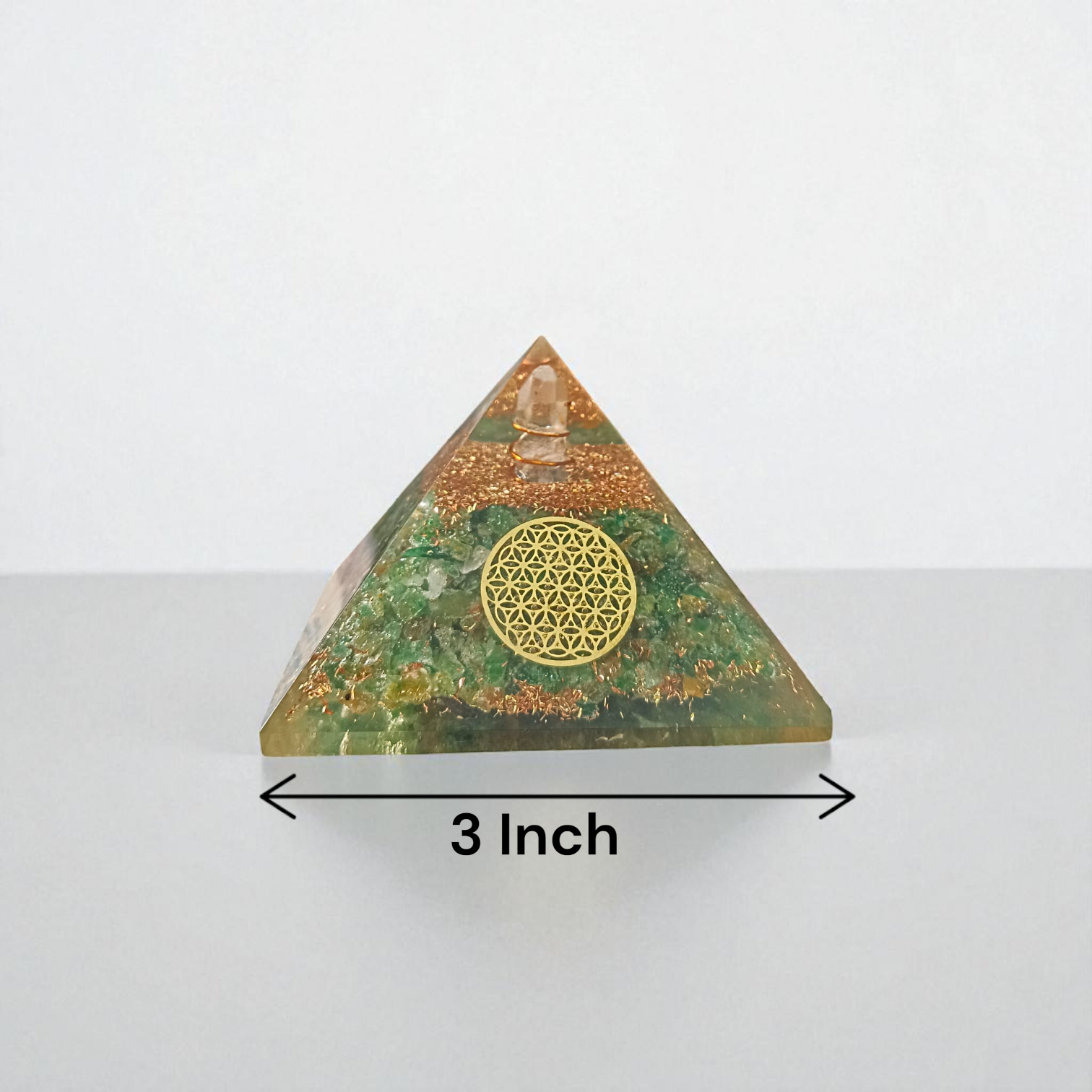 Green Aventurine Crystal Healing Orgone Pyramid By Timeshopee