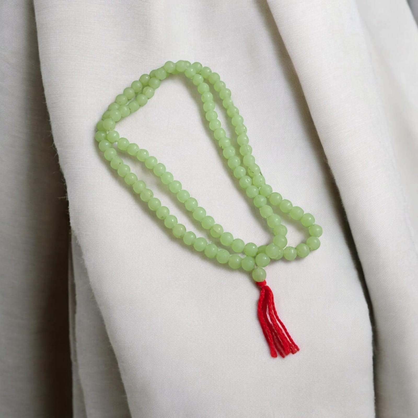 Green Moti Mala with Small Beads 108+1