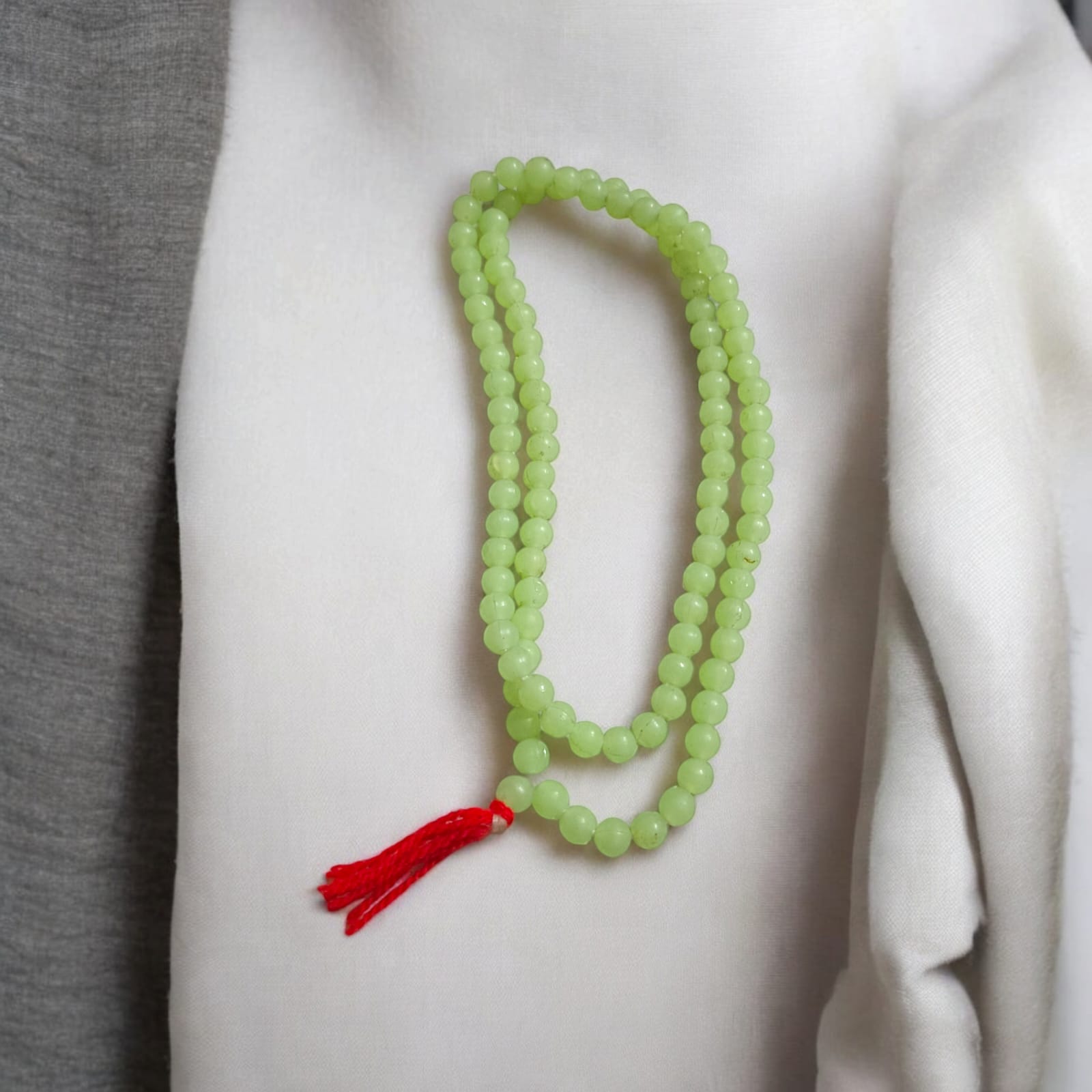 Green Moti Mala with Small Beads 108+1