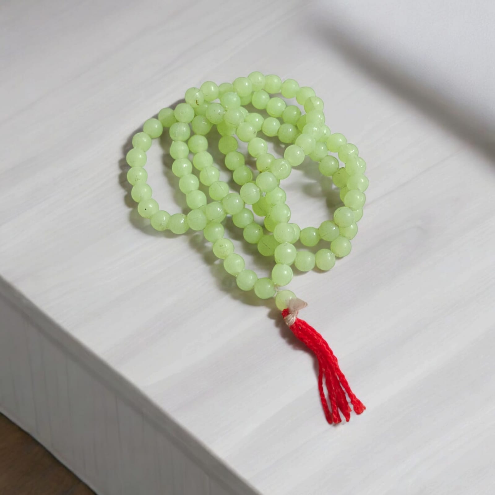 Green Moti Mala with Small Beads 108+1