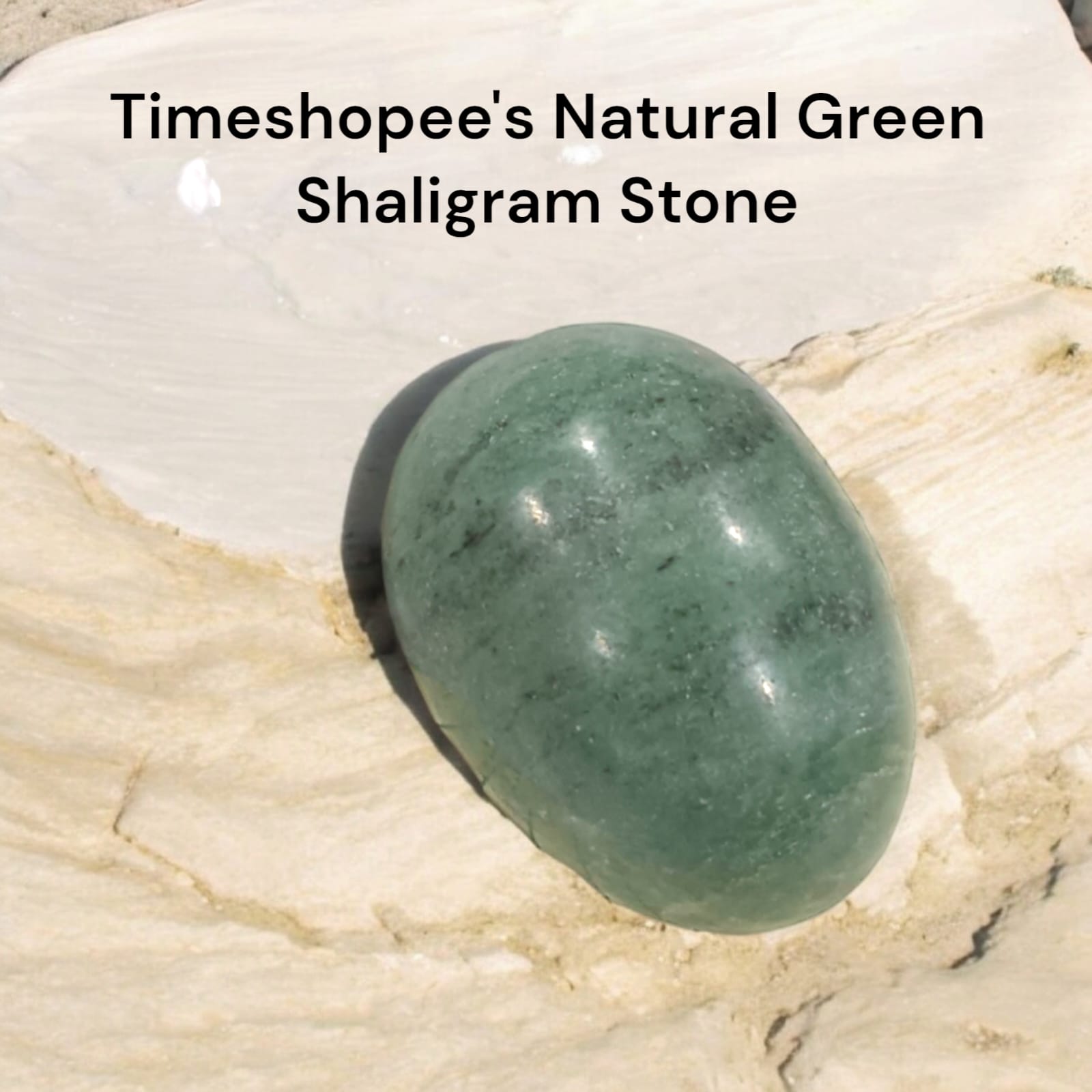 Greenish Black Shivling Stone for Tulsi and temple use, symbolizing stability and divine energy with unique natural patterns.