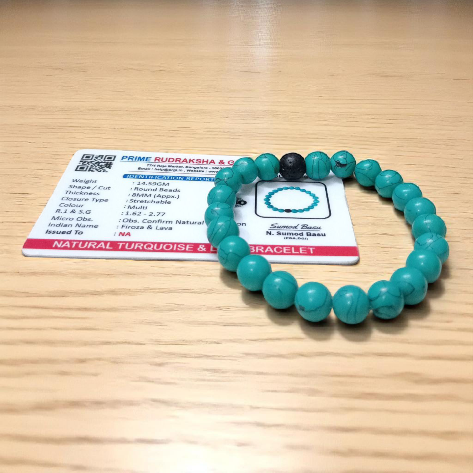 Grounded Hearts Bracelet Set – 8MM Beads, Lab Certified Lava & Turquoise | Timeshopee