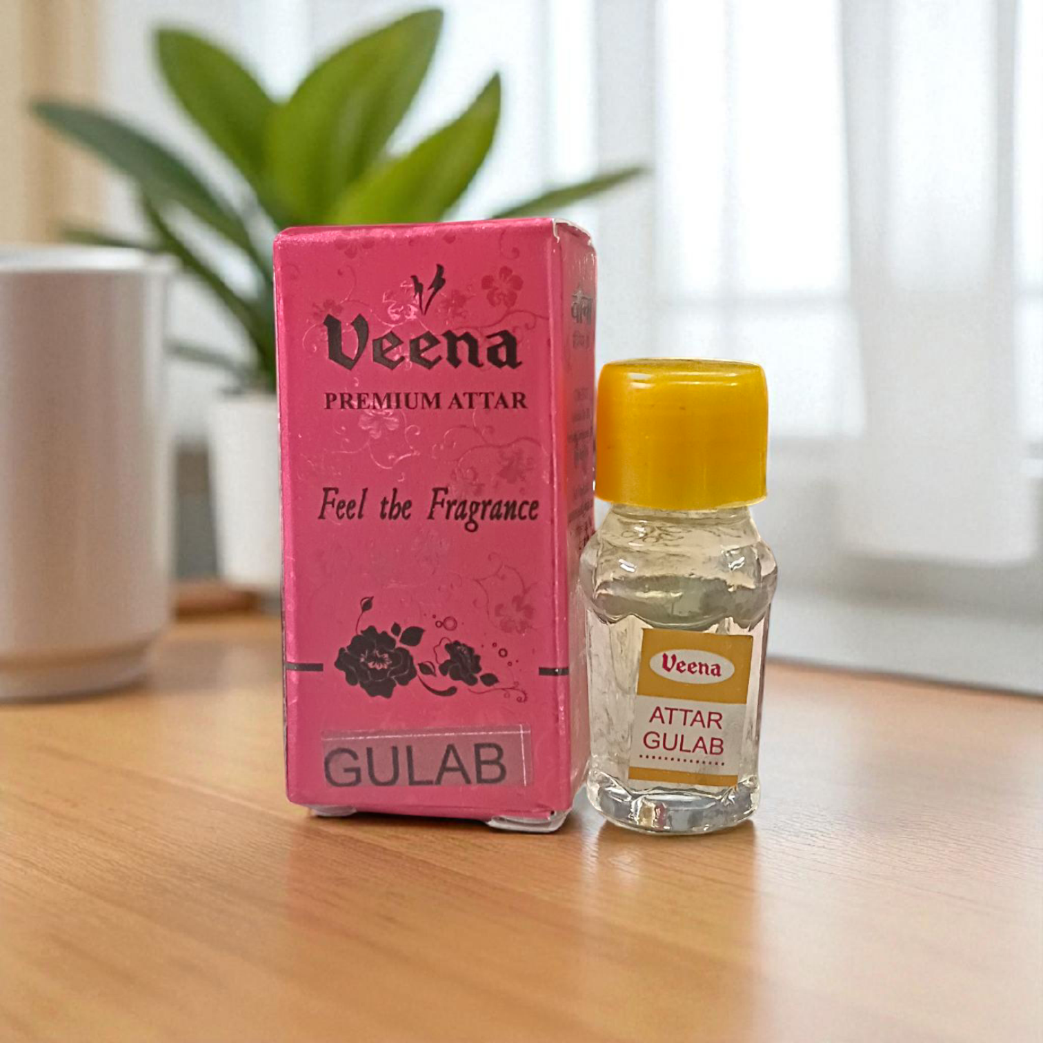 Gulab Attar 2ML bottle by Veena, premium alcohol-free perfume ideal for worship by Timeshopee