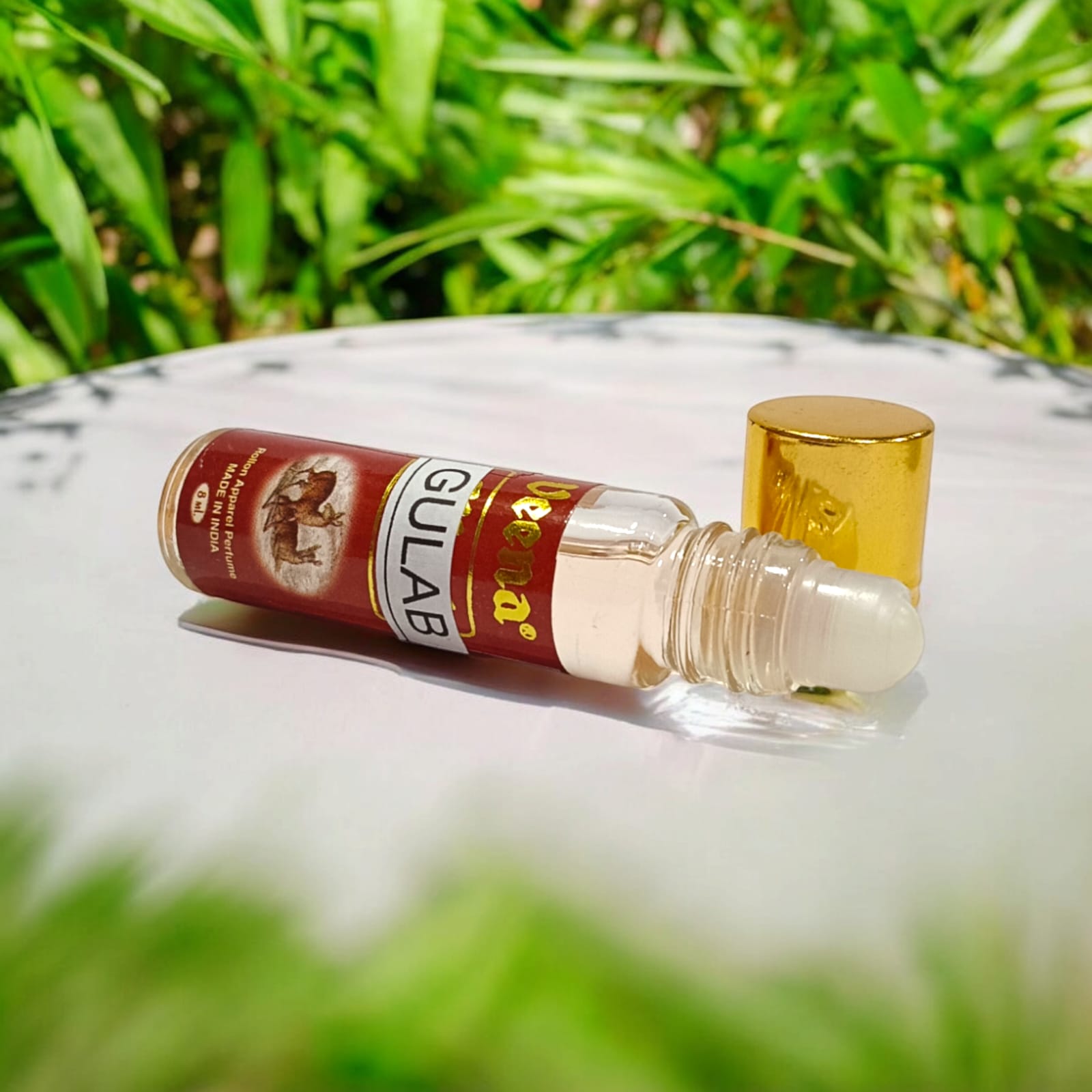 Gulab Attar 8ml roll-on bottle by Veena - Alcohol-free rose perfume for daily use and worship by Timeshopee