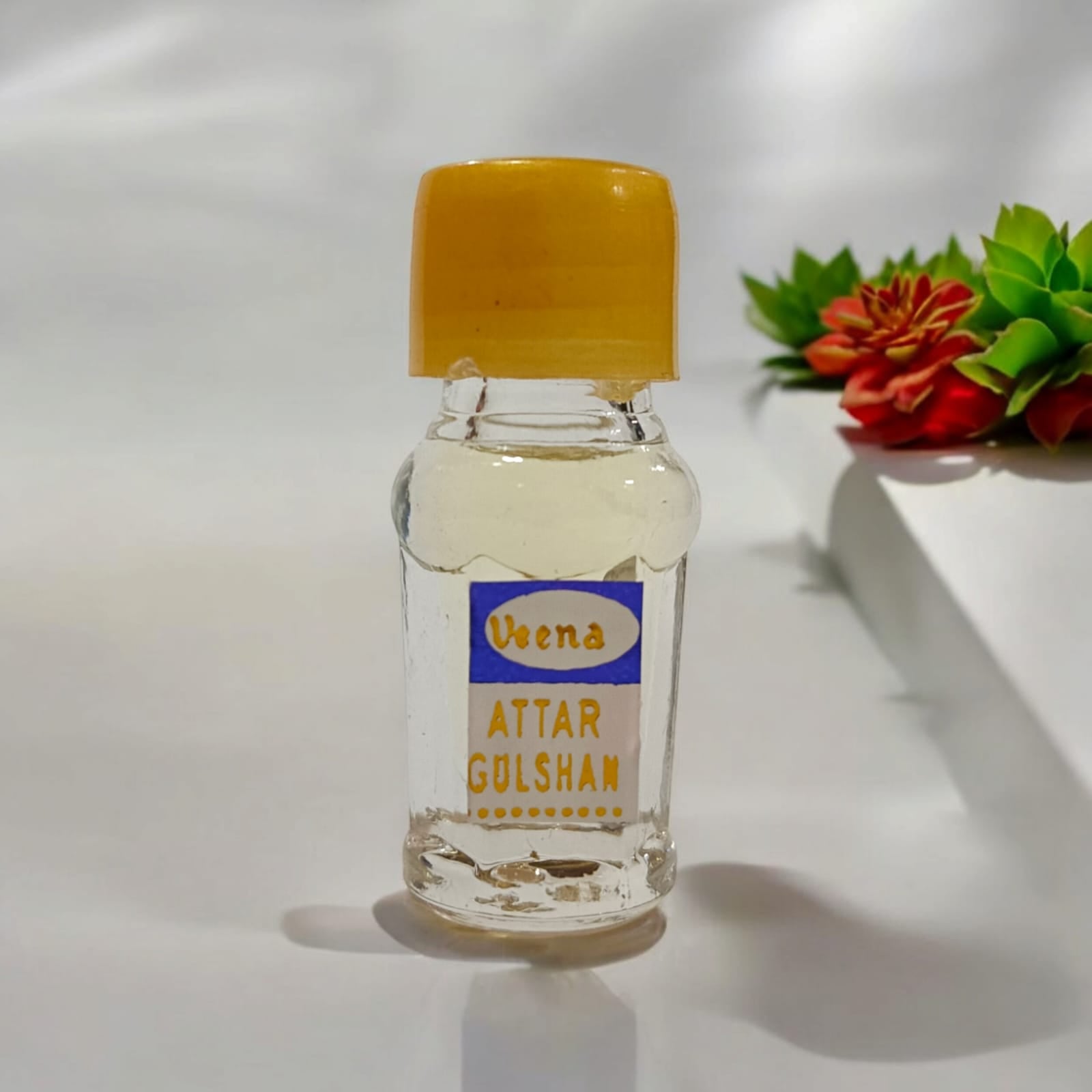 Gulshan Attar 2ML bottle by Veena, premium alcohol-free perfume for worship by Timeshopee