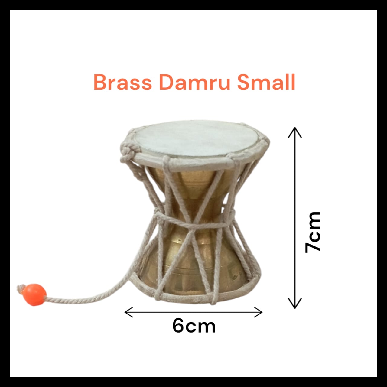 Handcrafted Shiv Ji Damru in brass, symbolizing Lord Shiva, ideal for home and office temples, from Timeshopee