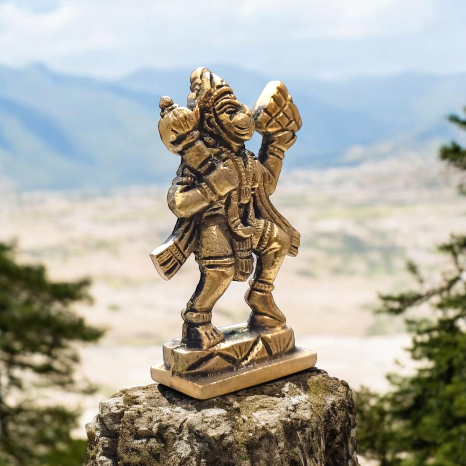 Hanuman Ji Brass Idol | Carrying Mountain | Timeshopee