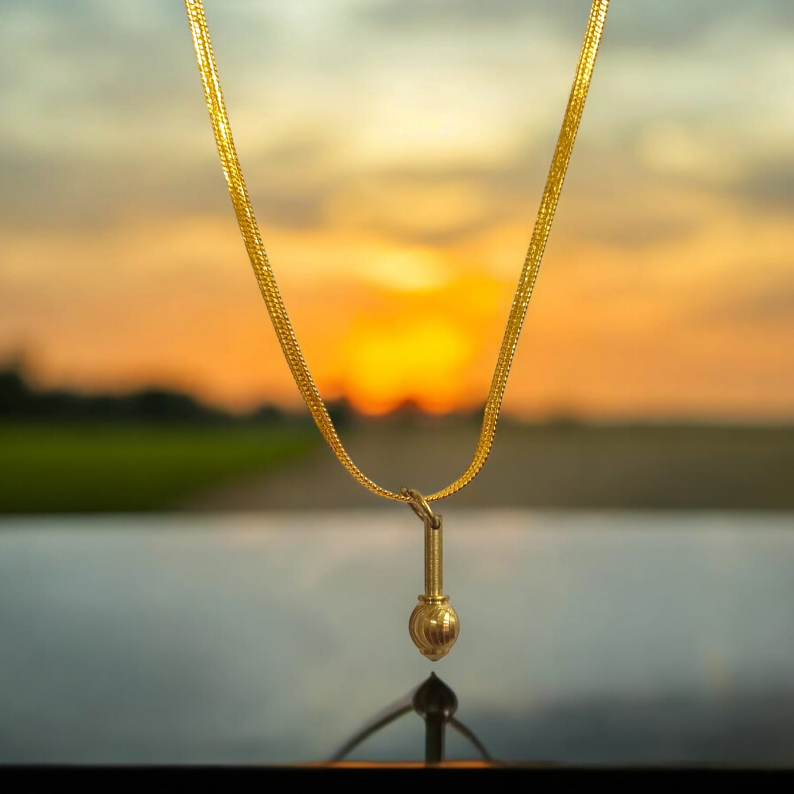 Hanuman Ji Gada Locket on Gold Chain - Timeshopee