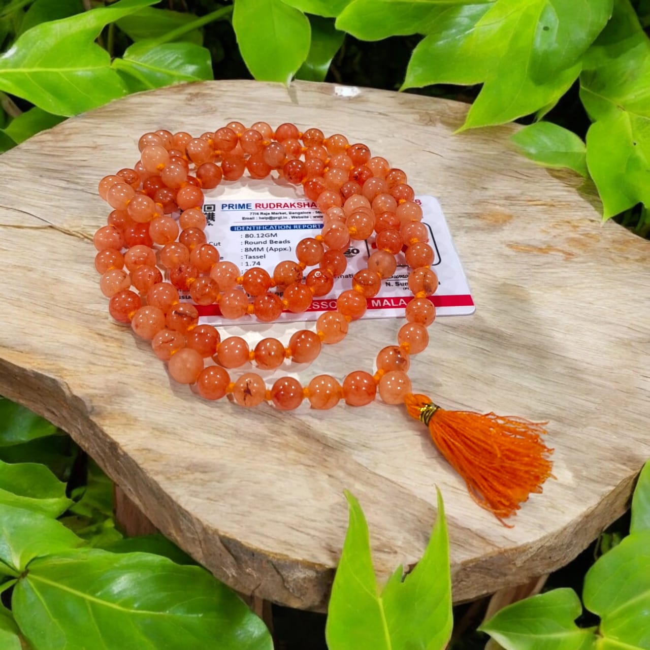 Hessonite Original Mala | Gomed Mala | Lab Certified | Timeshopee