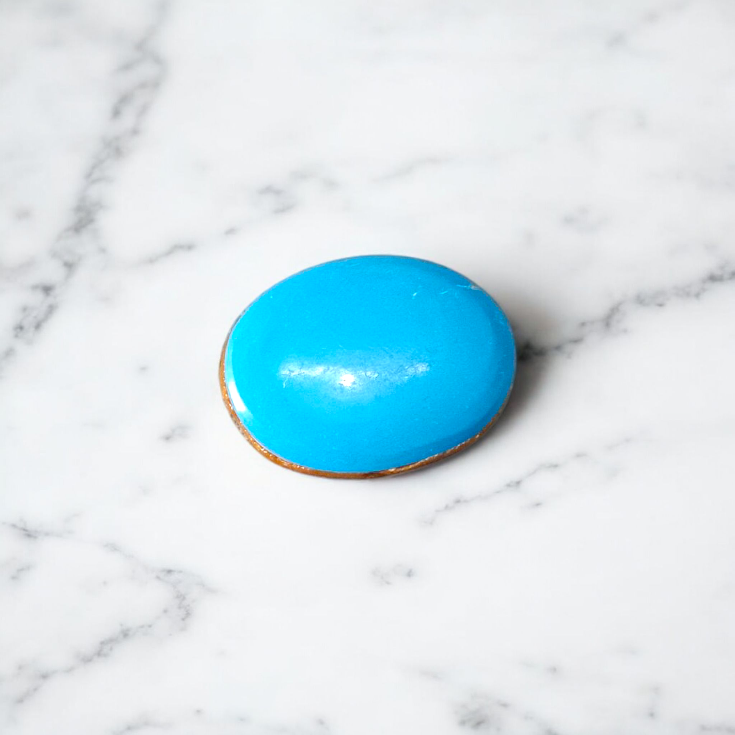 High-quality image of a natural turquoise (Firoza) gemstone with blue-green hues, polished surface, used for healing, confidence, and spiritual purposes