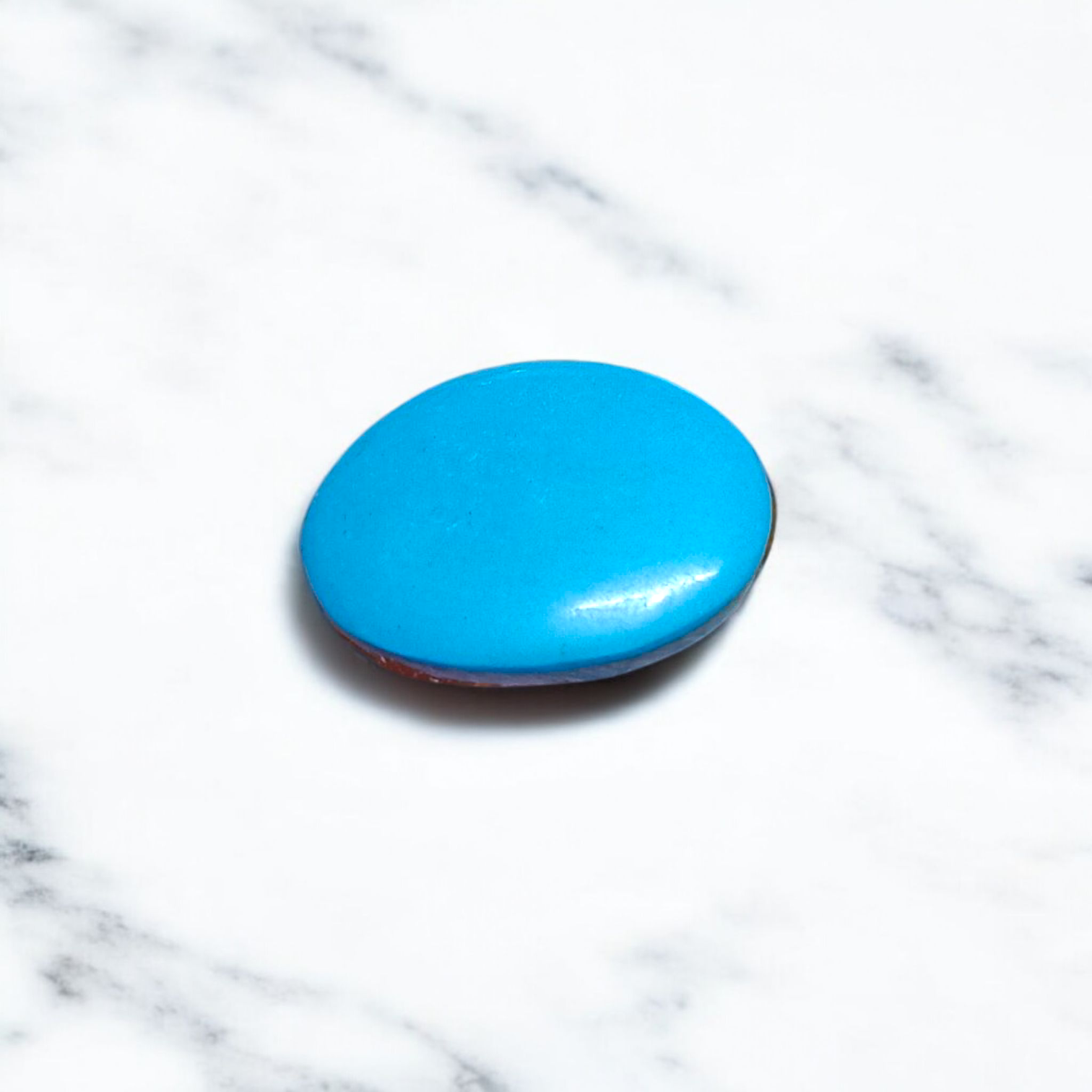 High-quality image of a natural turquoise (Firoza) gemstone with blue-green hues, polished surface, used for healing, confidence, and spiritual purposes