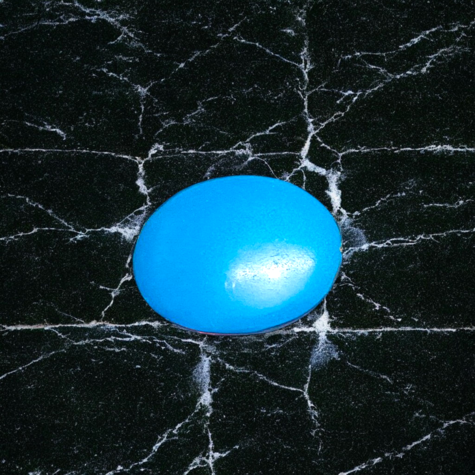 High-quality image of a natural turquoise (Firoza) gemstone with blue-green hues, polished surface, used for healing, confidence, and spiritual purposes