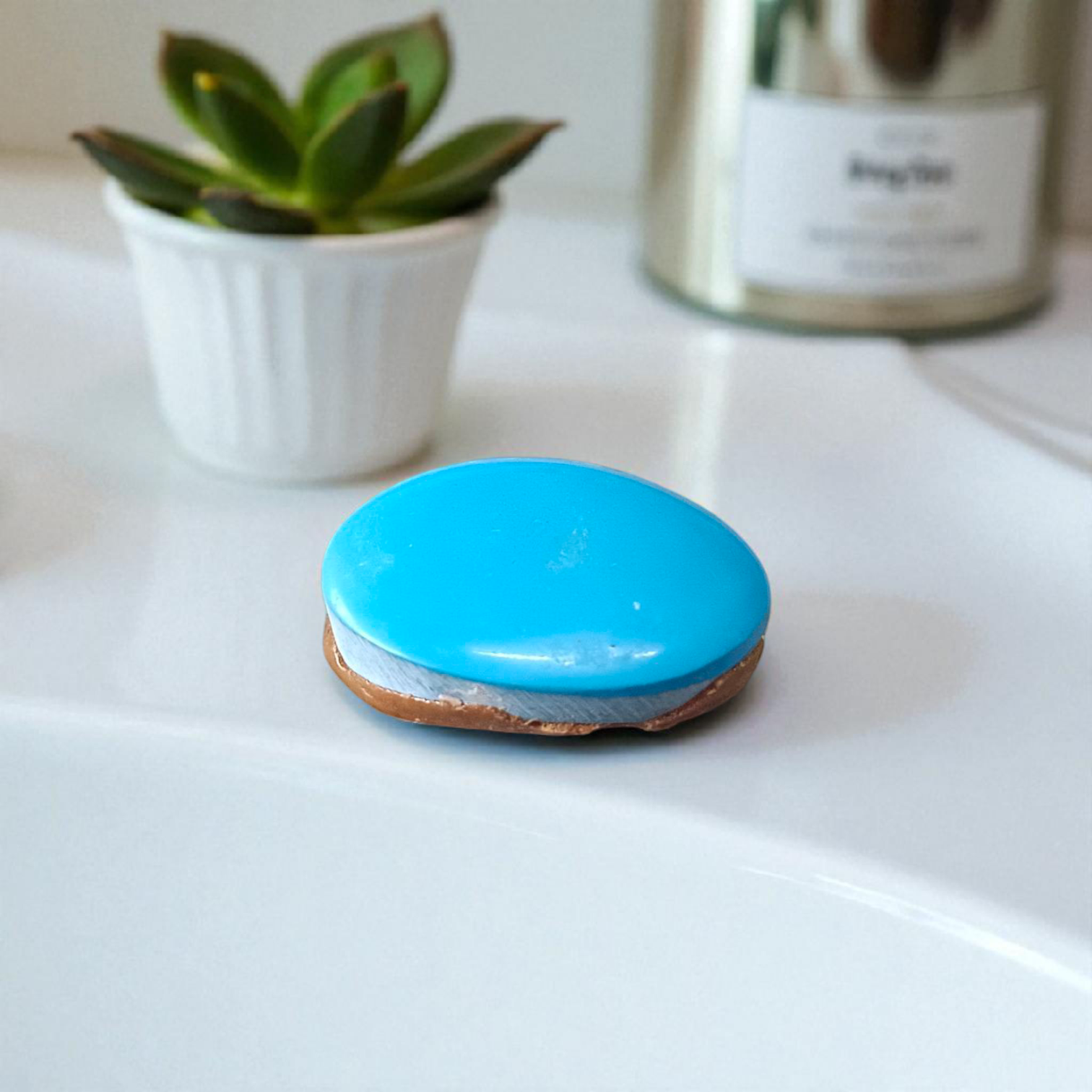 High-quality image of a natural turquoise (Firoza) gemstone with blue-green hues, polished surface, used for healing, confidence, and spiritual purposes