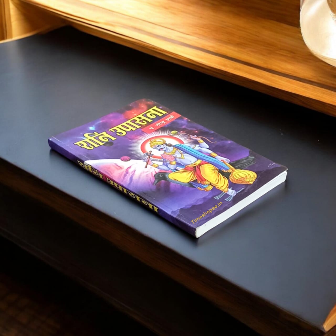Hindi book Shani Upasana with hidden information about Shani Dev, showcasing rituals and mantras.