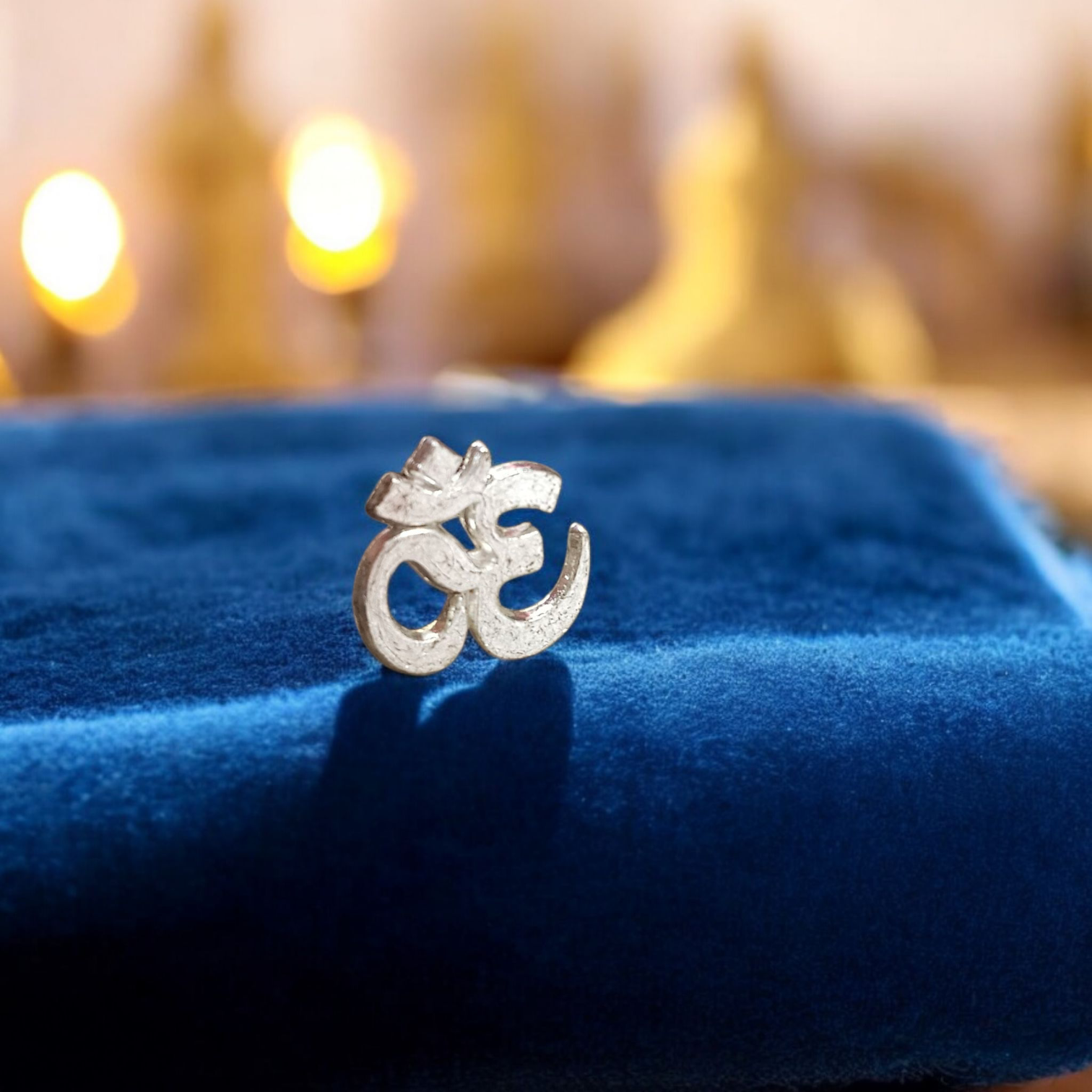 Om Tilak Sancha for forehead application, made of silver metal, used for precise tilak stamping during religious rituals, available at Timeshopee