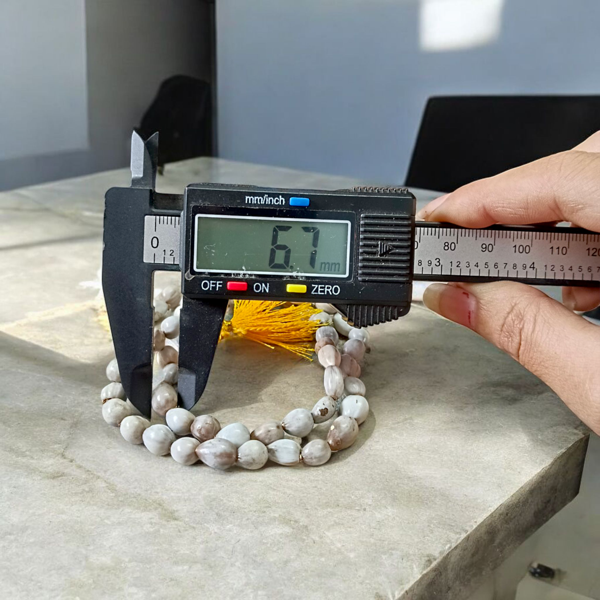 Image of Natural Vaijanti Mala with 54+1 hand-knotted 5–7mm lab-certified forest seed beads, ideal for mantra jaap, devotion, and spiritual use — by Timeshopee