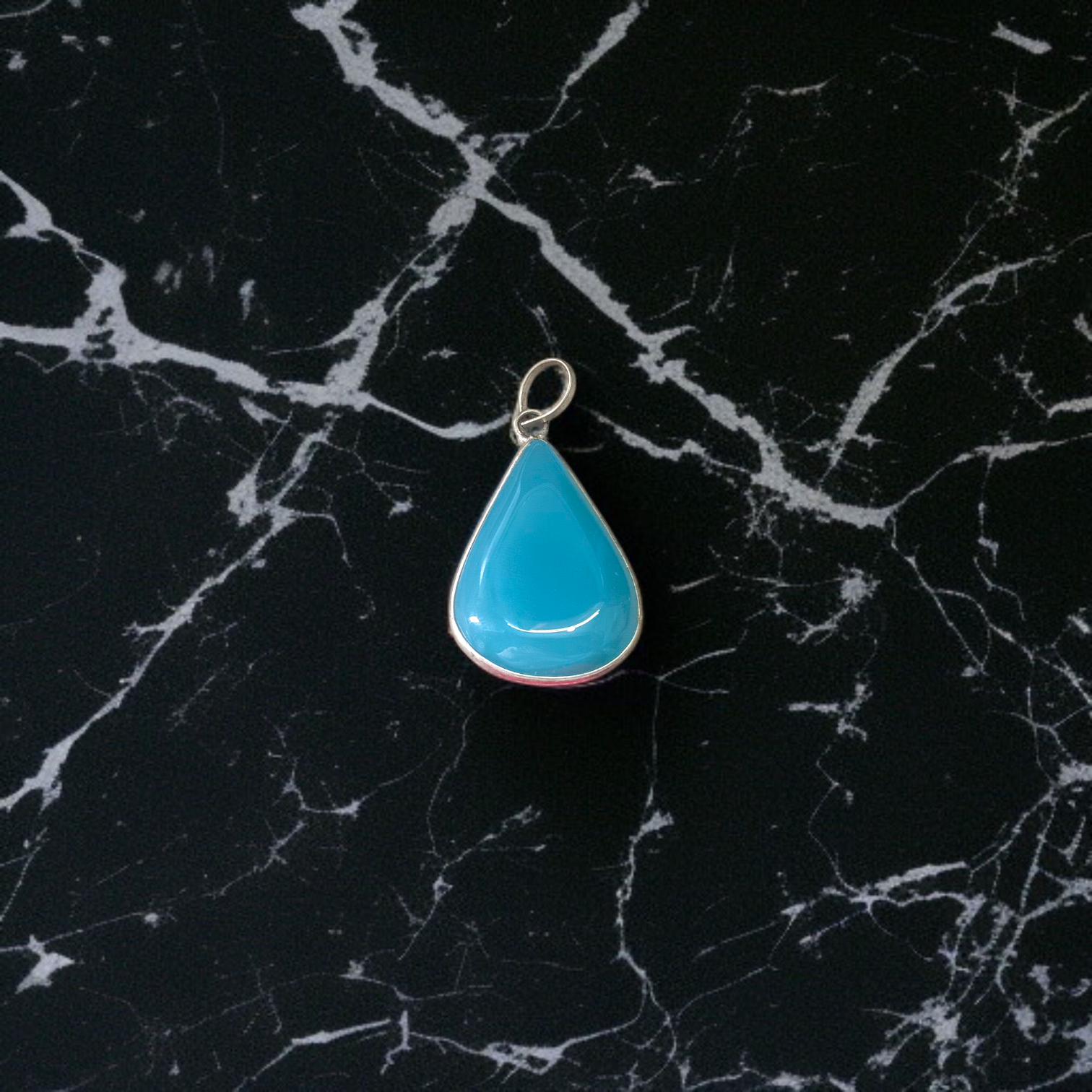 Image of a handcrafted, lab-certified original turquoise (Firoza) pendant designed for healing, meditation, and daily wear