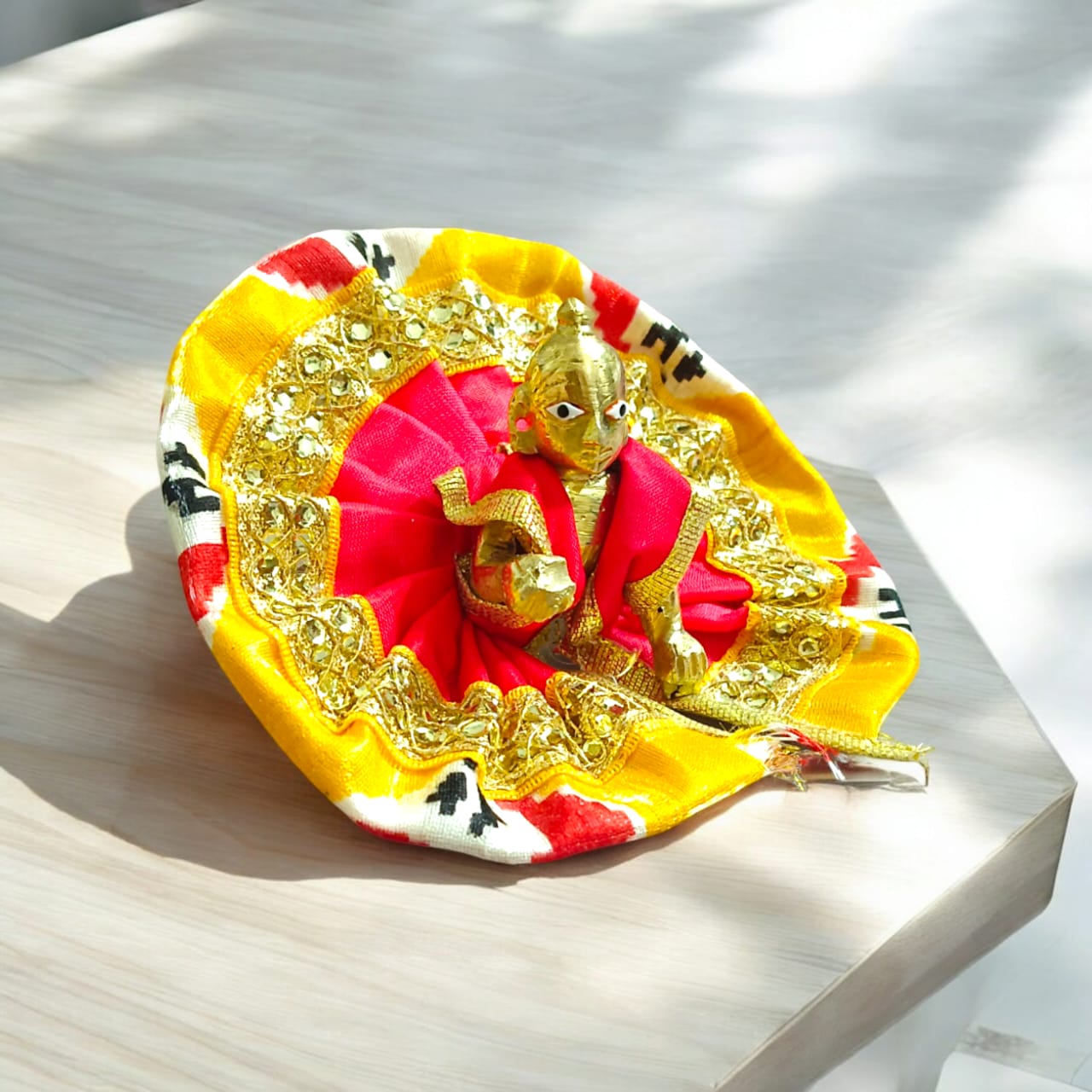 Italian-style designer dress for Laddu Gopal, size 1 No., featuring modern aesthetics with a traditional touch, ideal for pooja and celebrations.