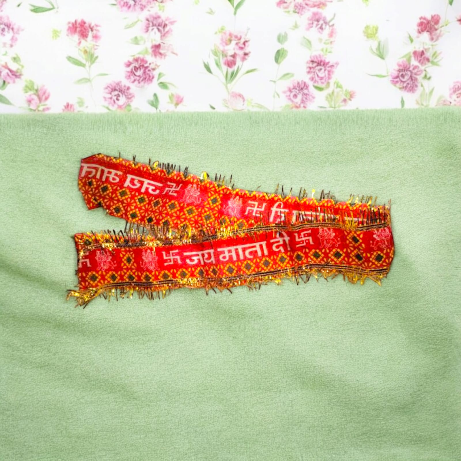 Jai Mata Di Chunnri For Forehead and Nariyal | High-Quality Fabric | Timeshopee