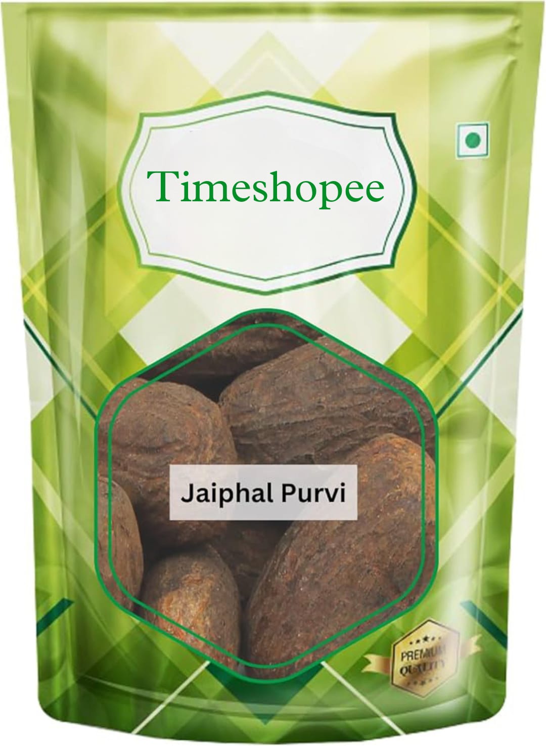 Jaiphal Purvi (whole nutmeg) pack of 2 used for puja, rituals, and Havan, sourced fresh and natural.