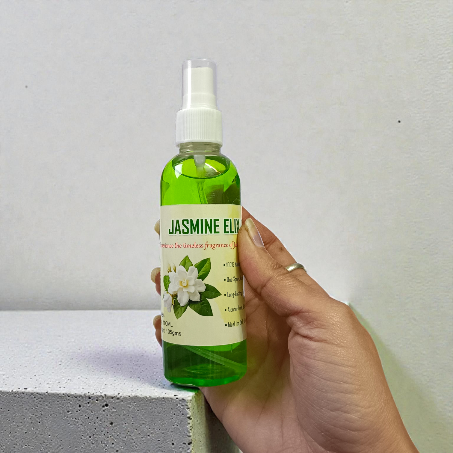 Jasmine Elixir Spray Attar 100ML set of 2 alcohol-free long-lasting floral fragrance bottles