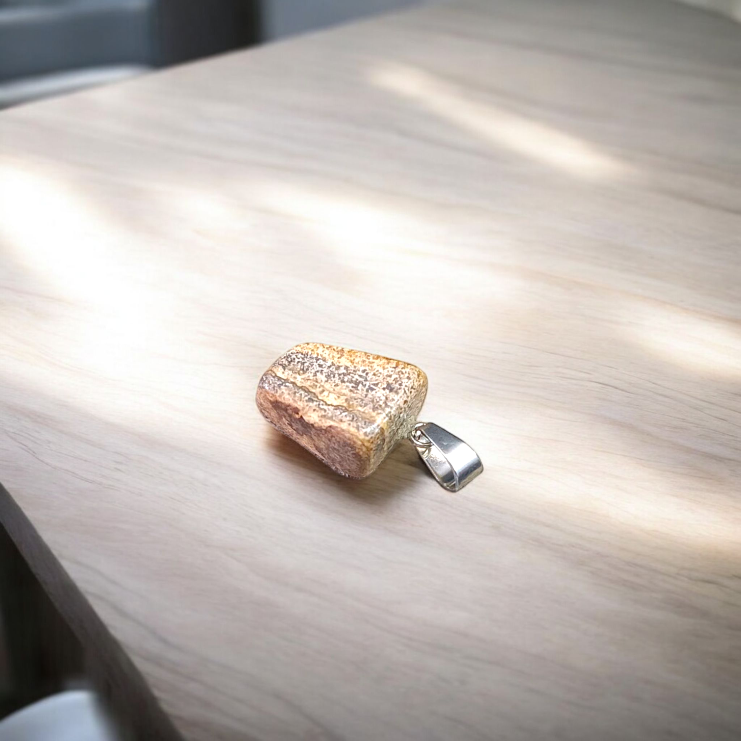 Jasper Stone Pendant Leopard Skin Style with Chain, Lab Certified, available at Timeshopee