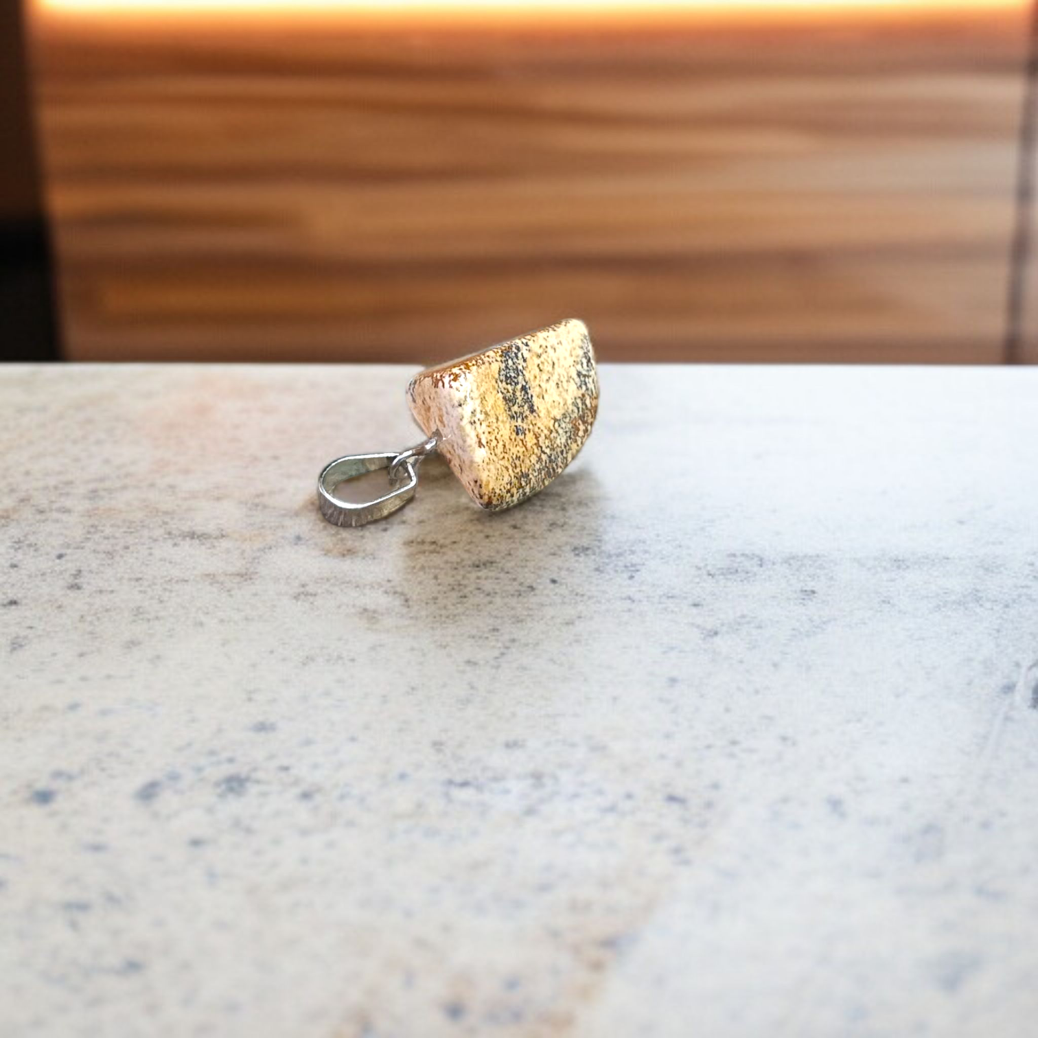 Jasper Stone Pendant Leopard Skin Style with Chain, Lab Certified, available at Timeshopee