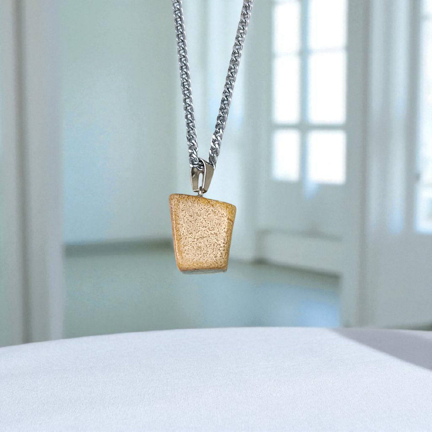 Jasper Stone Pendant Leopard Skin Style with Chain, Lab Certified, available at Timeshopee