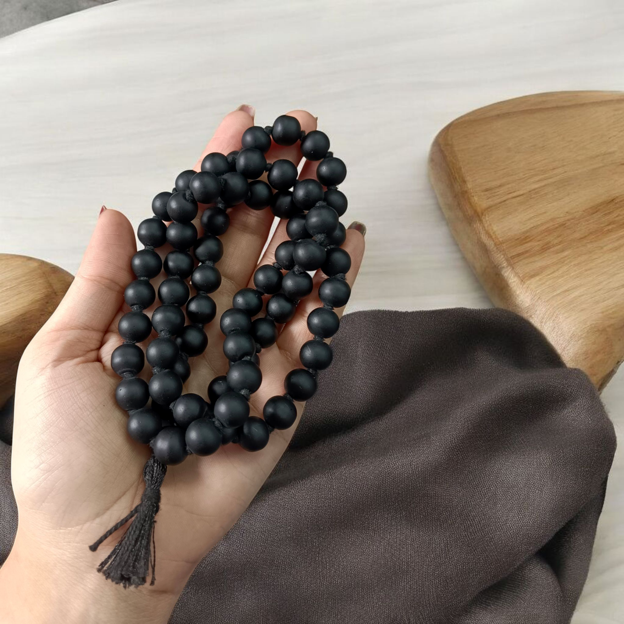 Karungali Mala in Natural Ebony – 10-11MM | Certified for Strength & Protection - Timeshopee